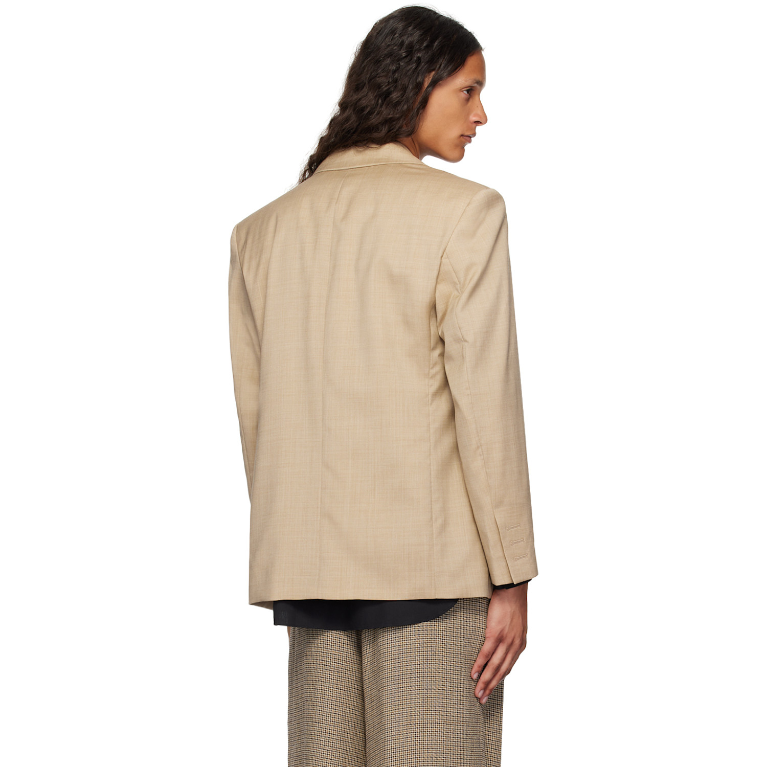  Peter Do Tan Padded Shoulder Blazer 