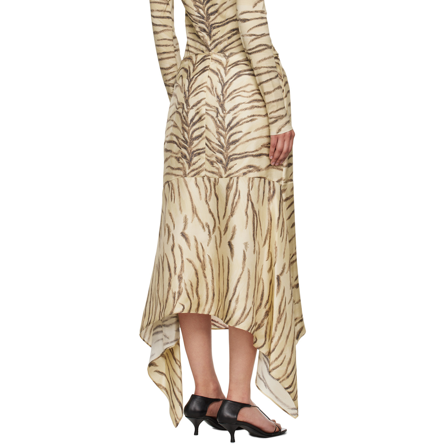  Stella Mccartney Beige Tiger Print Midi Skirt 