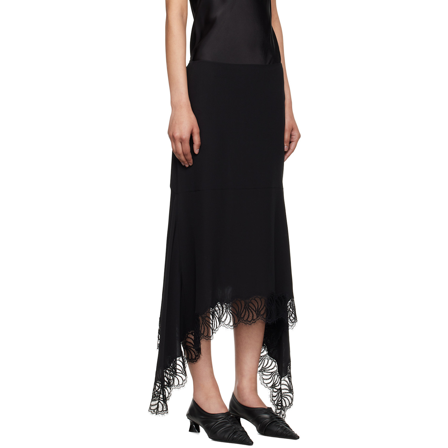  Stella Mccartney Black Asymmetric Midi Skirt 