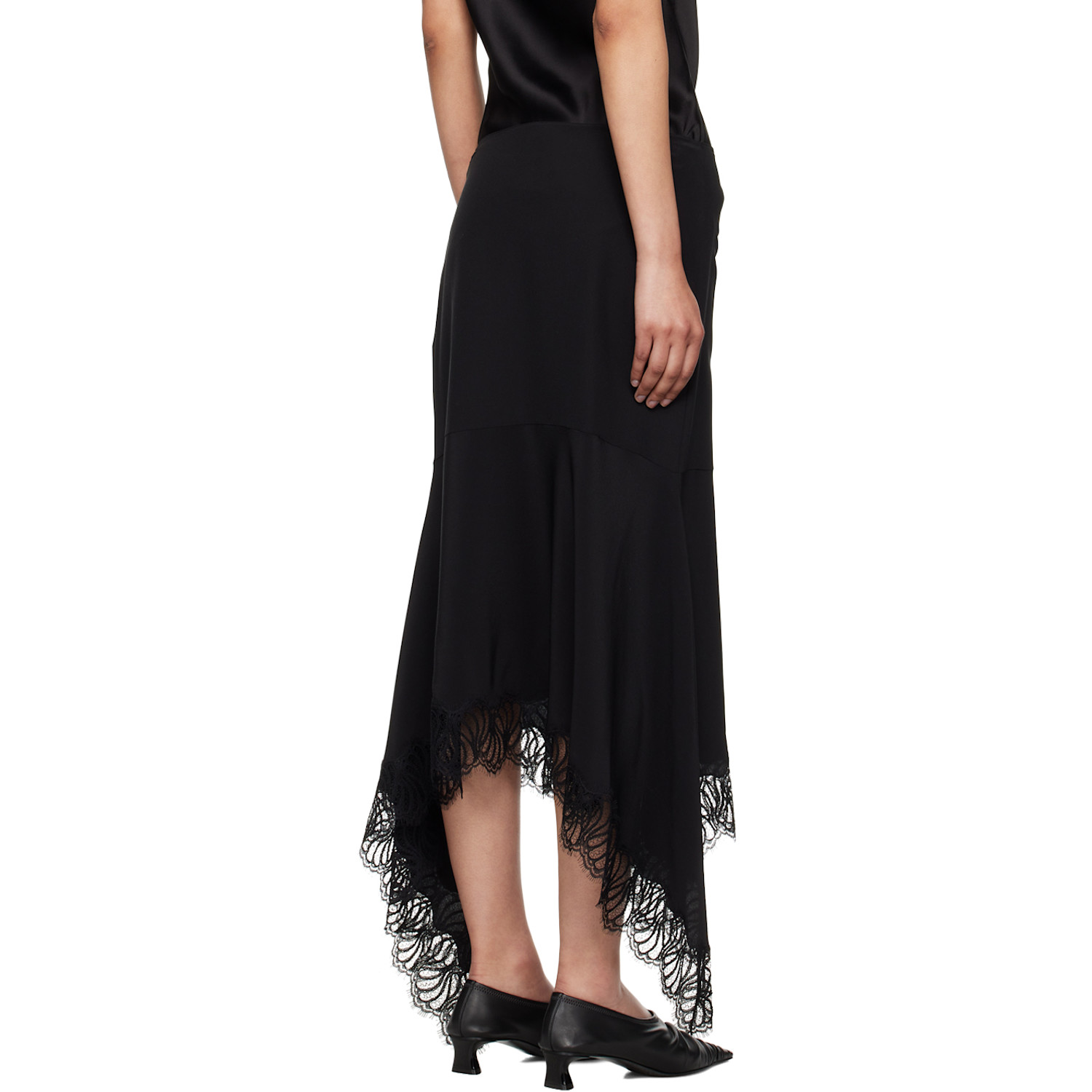  Stella Mccartney Black Asymmetric Midi Skirt 