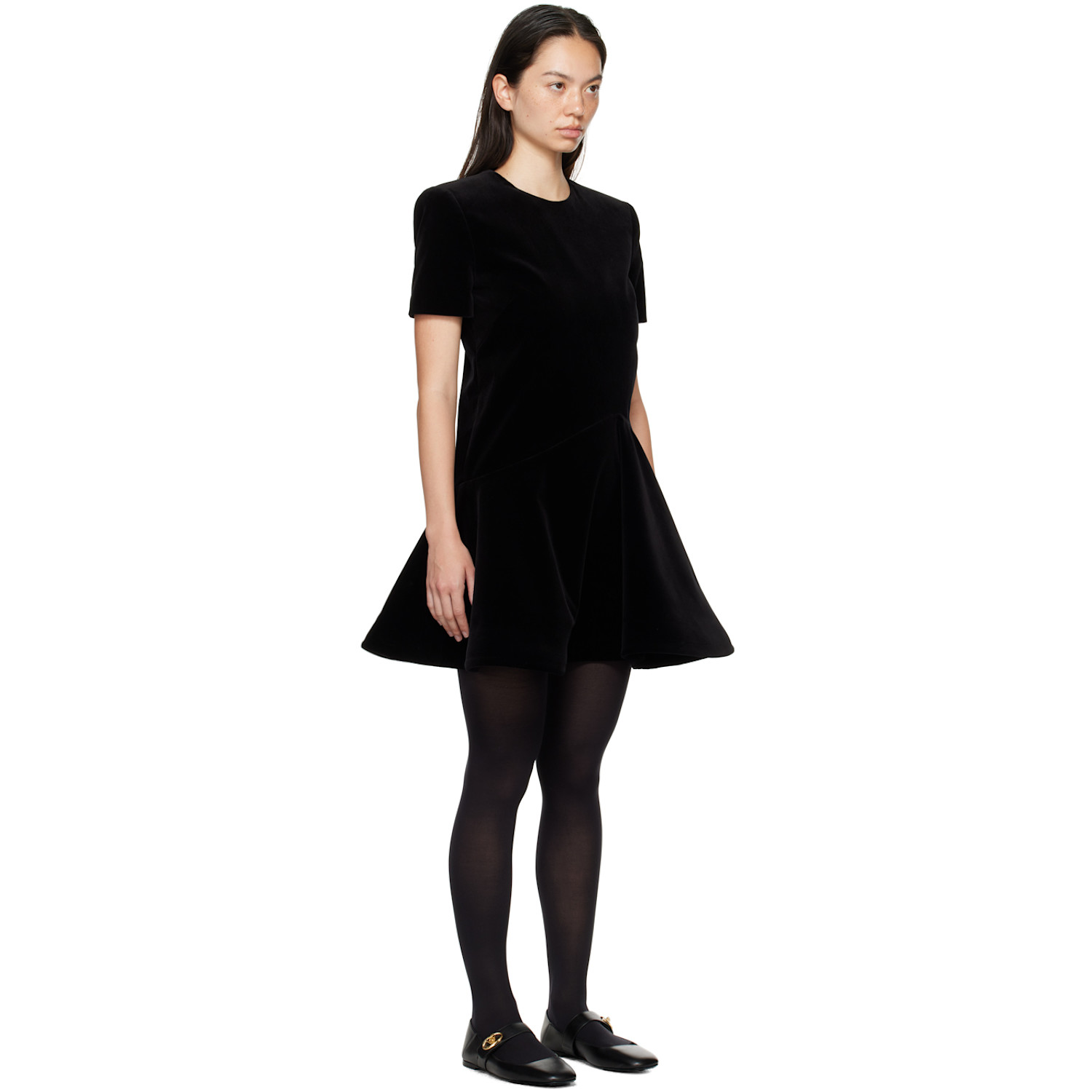  Valentino Black Velvet Silk-lined Minidress 
