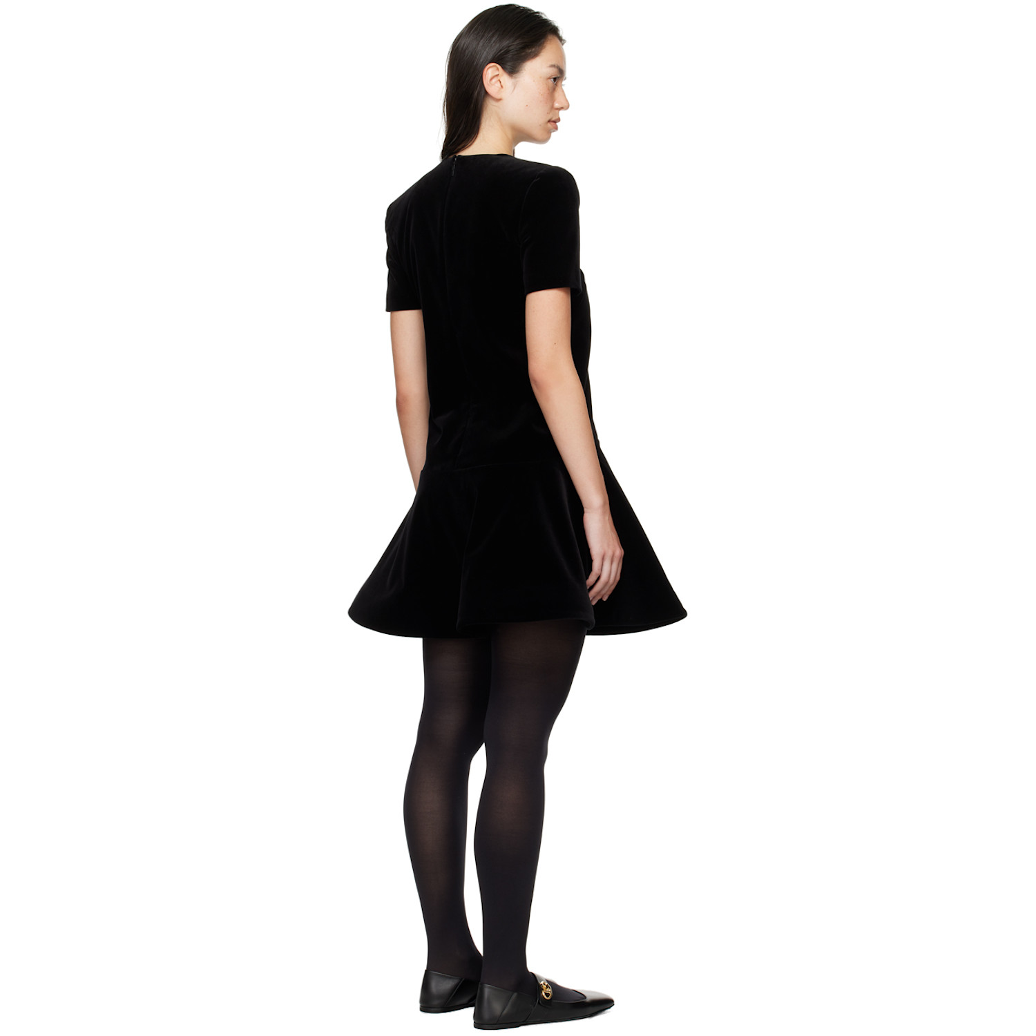  Valentino Black Velvet Silk-lined Minidress 