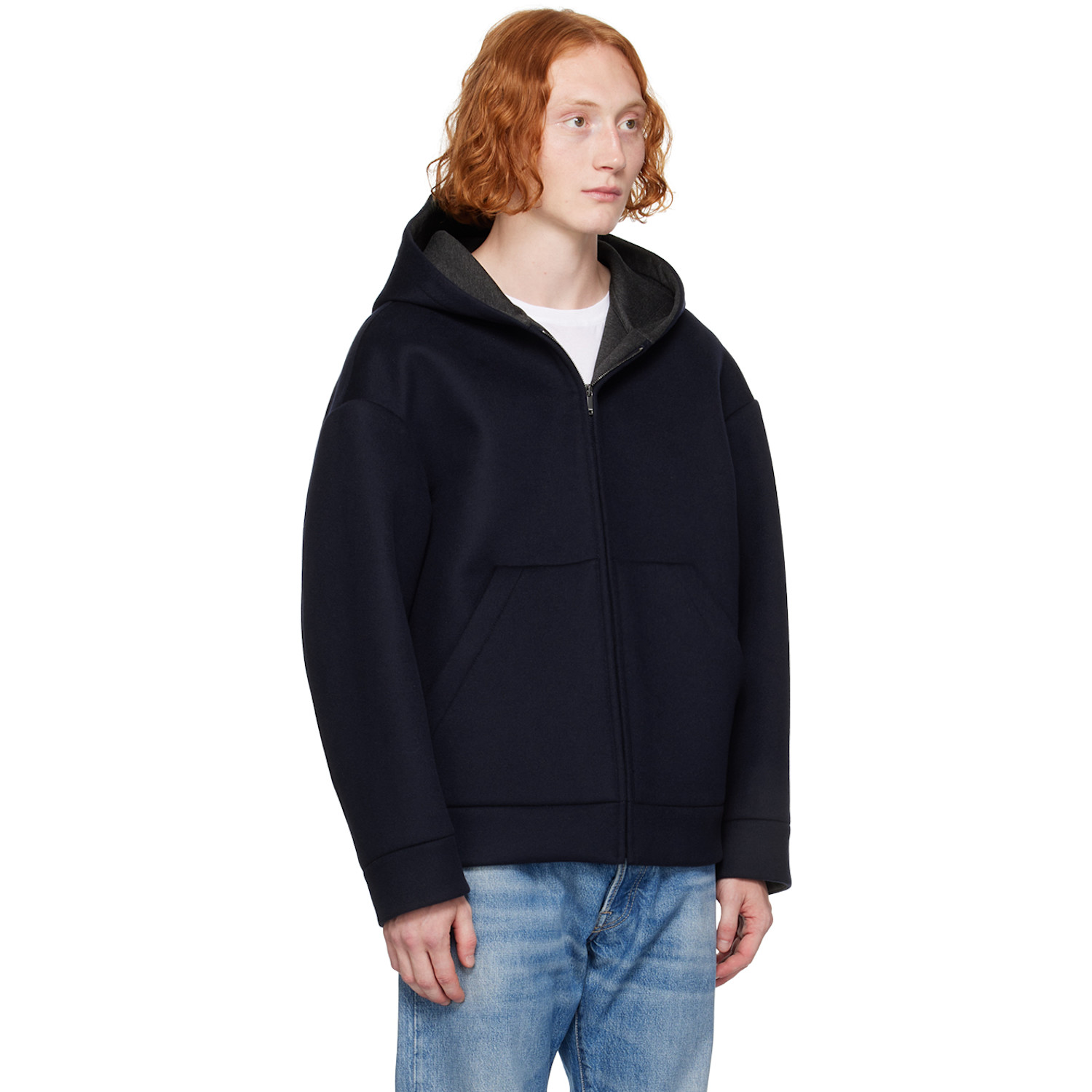  Valentino Navy Cashmere Coat 