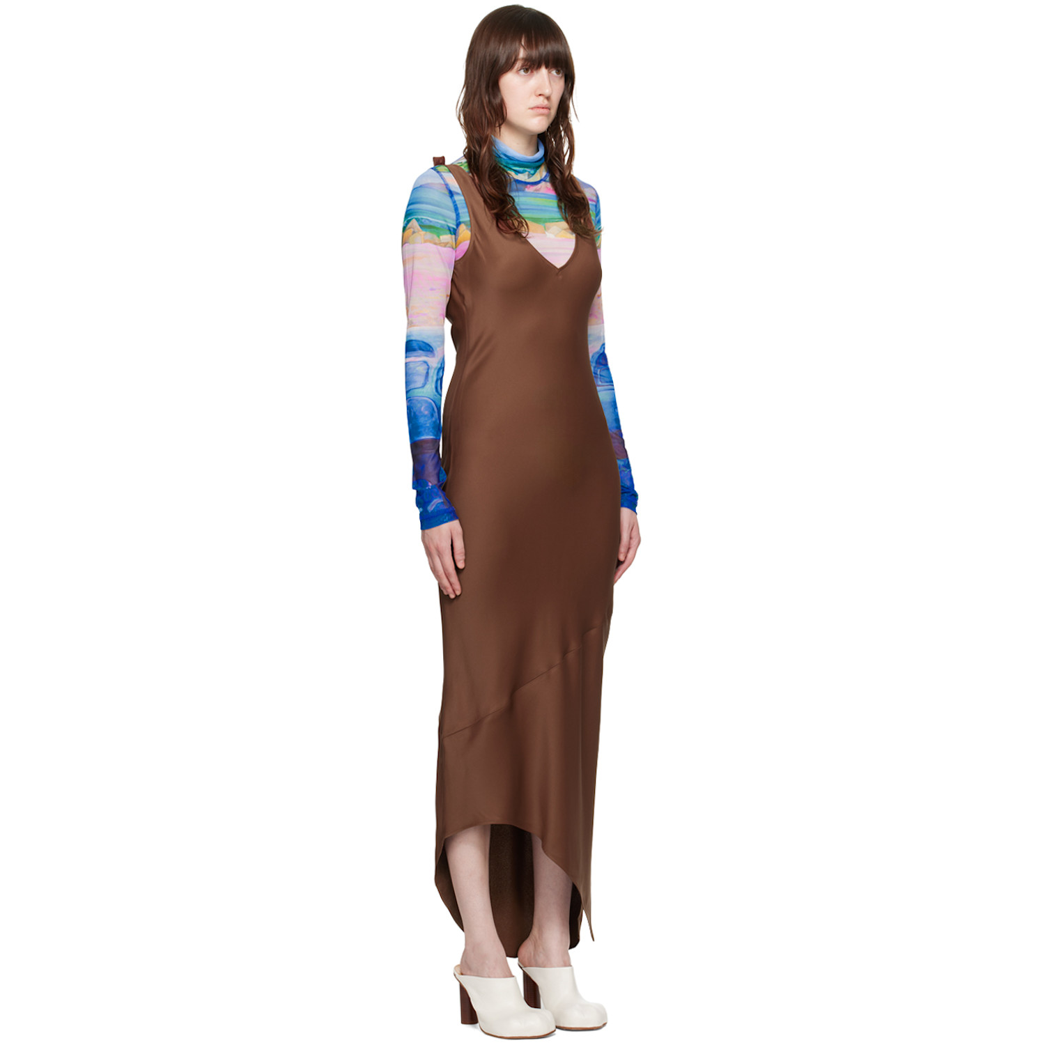  Jw Anderson Brown V-neck Midi Dress 
