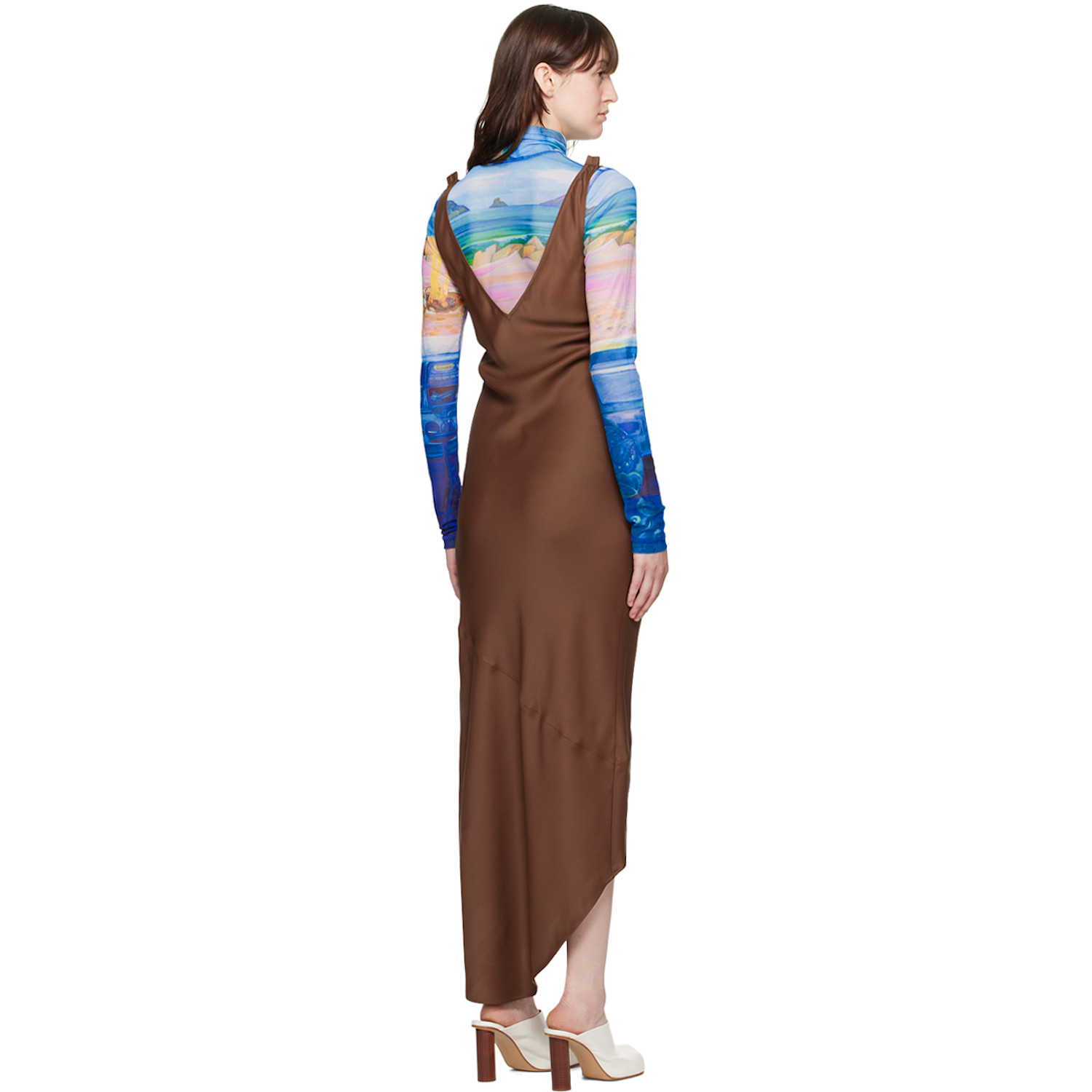  Jw Anderson Brown V-neck Midi Dress 