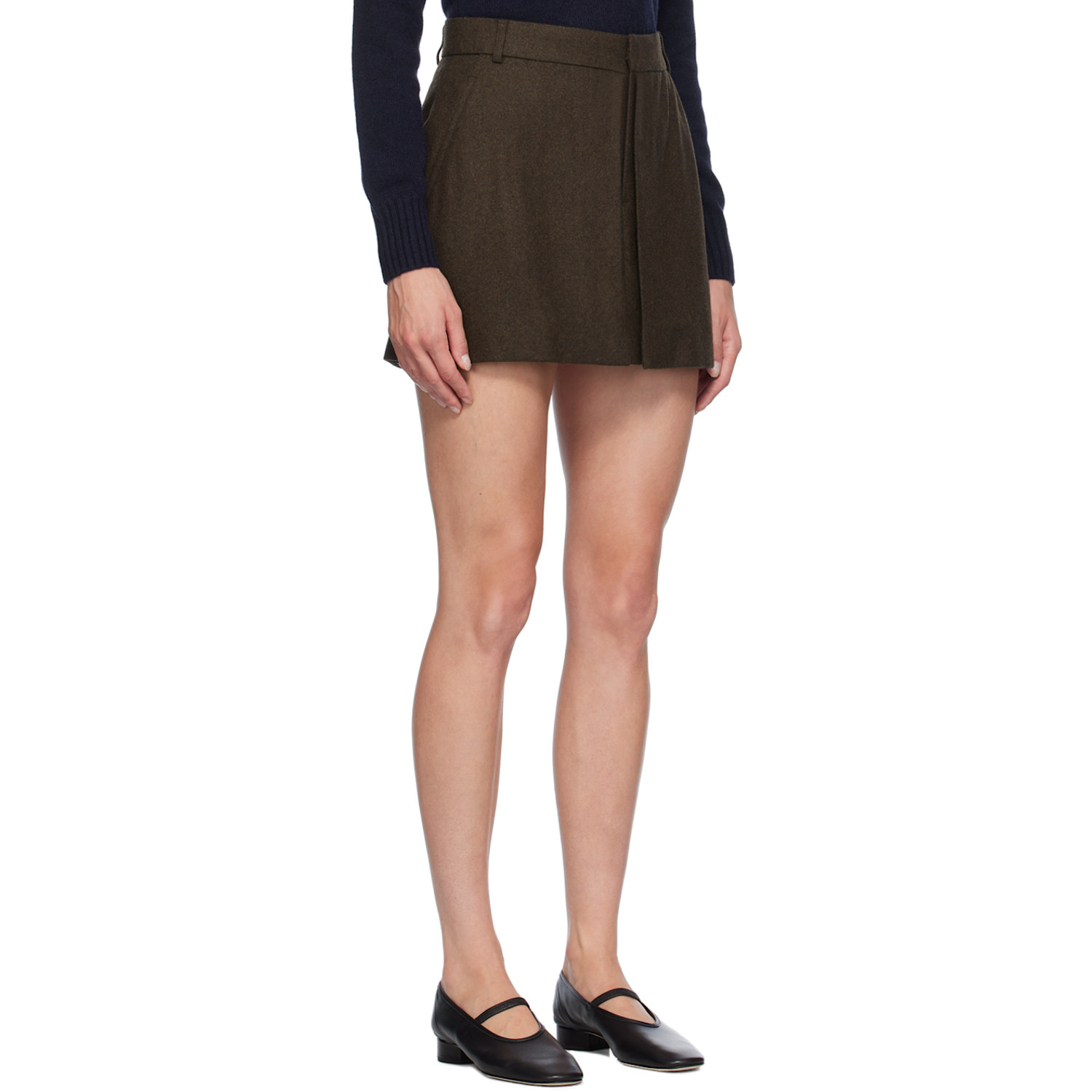  Ami Paris Brown Panels Miniskirt 