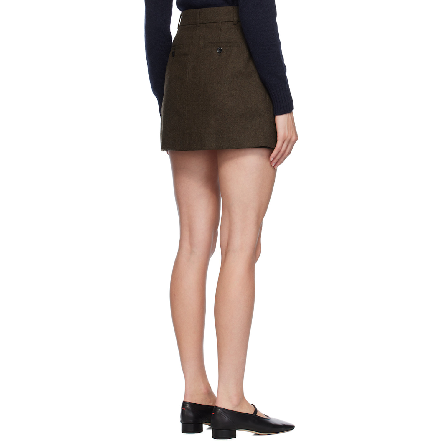  Ami Paris Brown Panels Miniskirt 