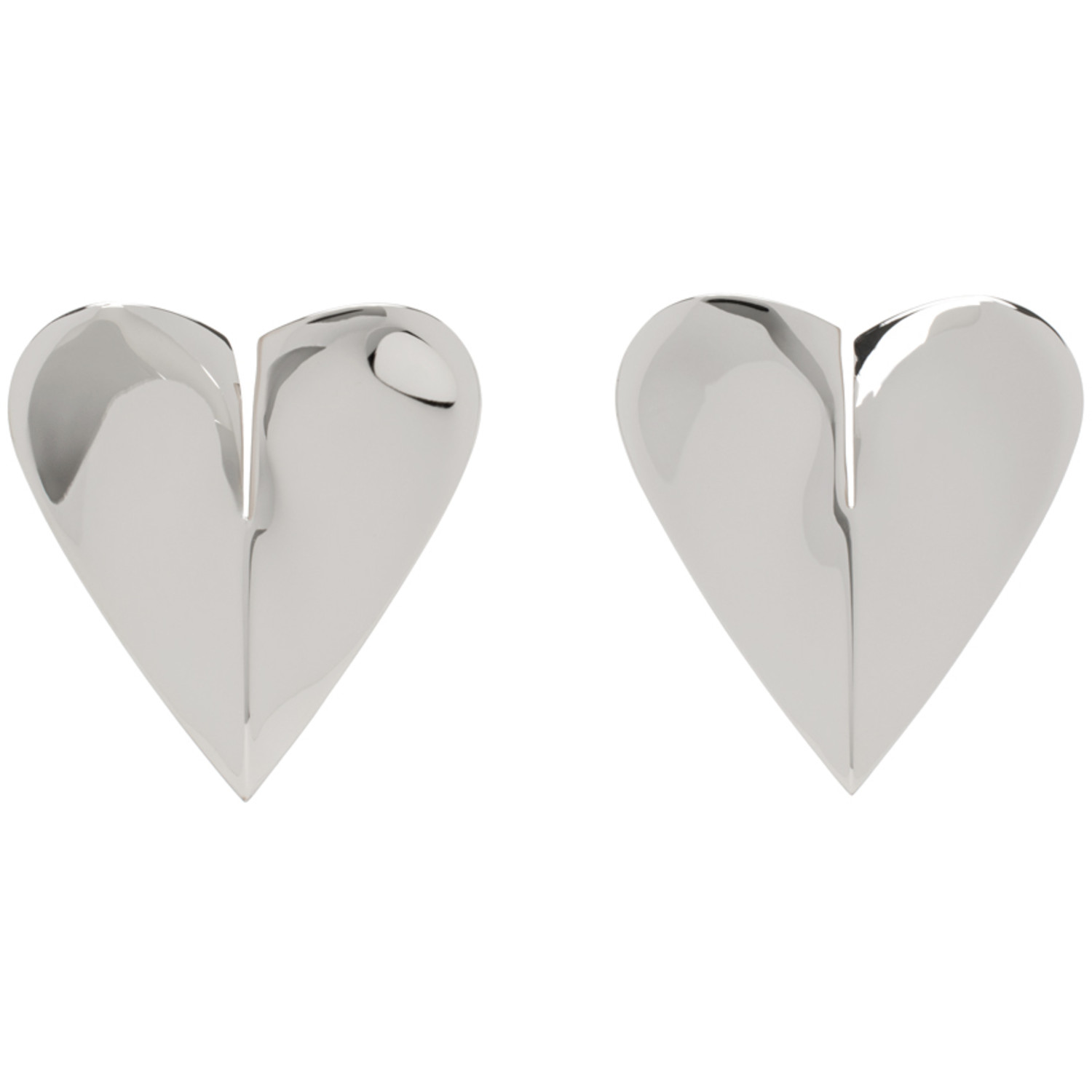 ALAÏA Silver 'Le Cœur Torn' Earrings