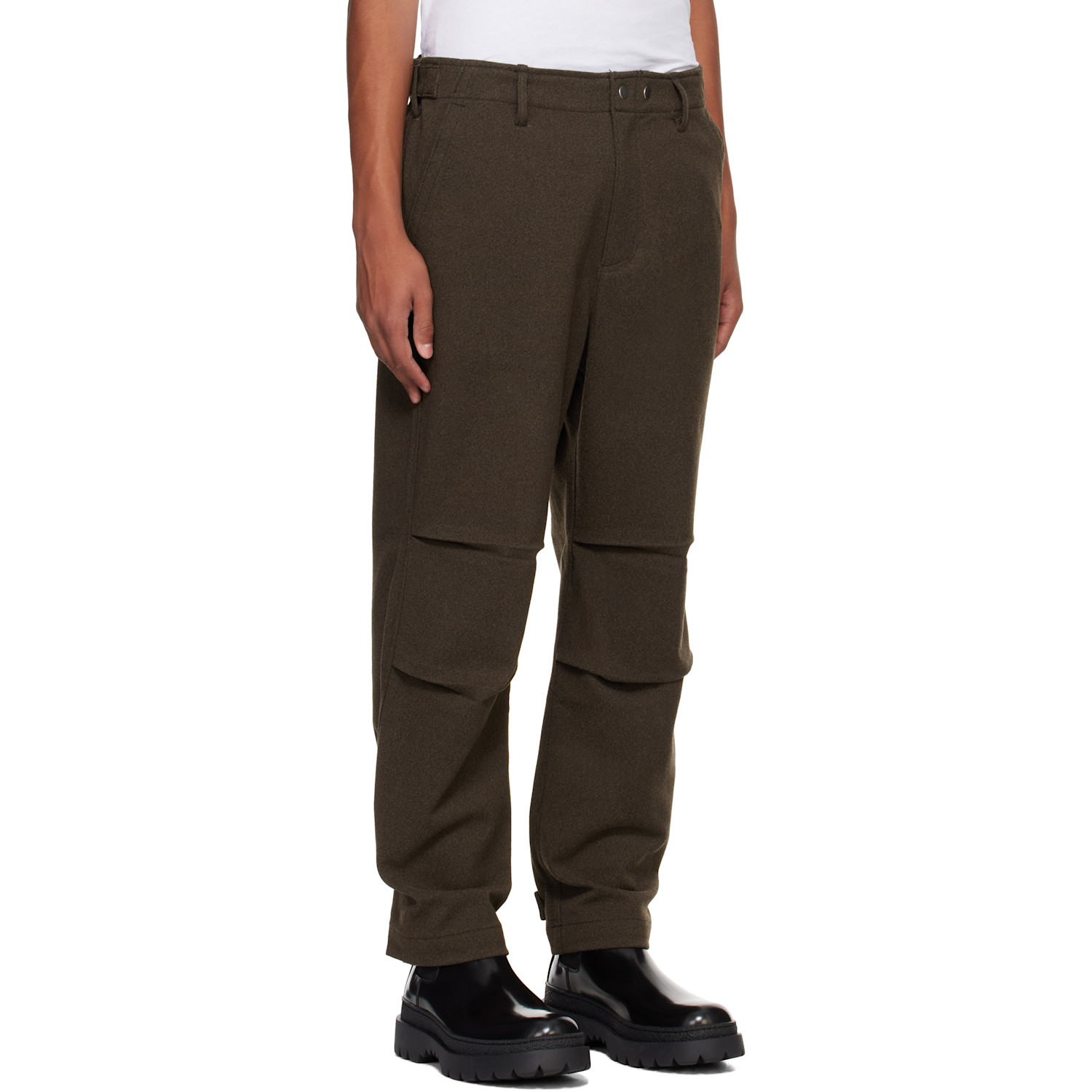  Karmuel Young Brown Biker Trousers 