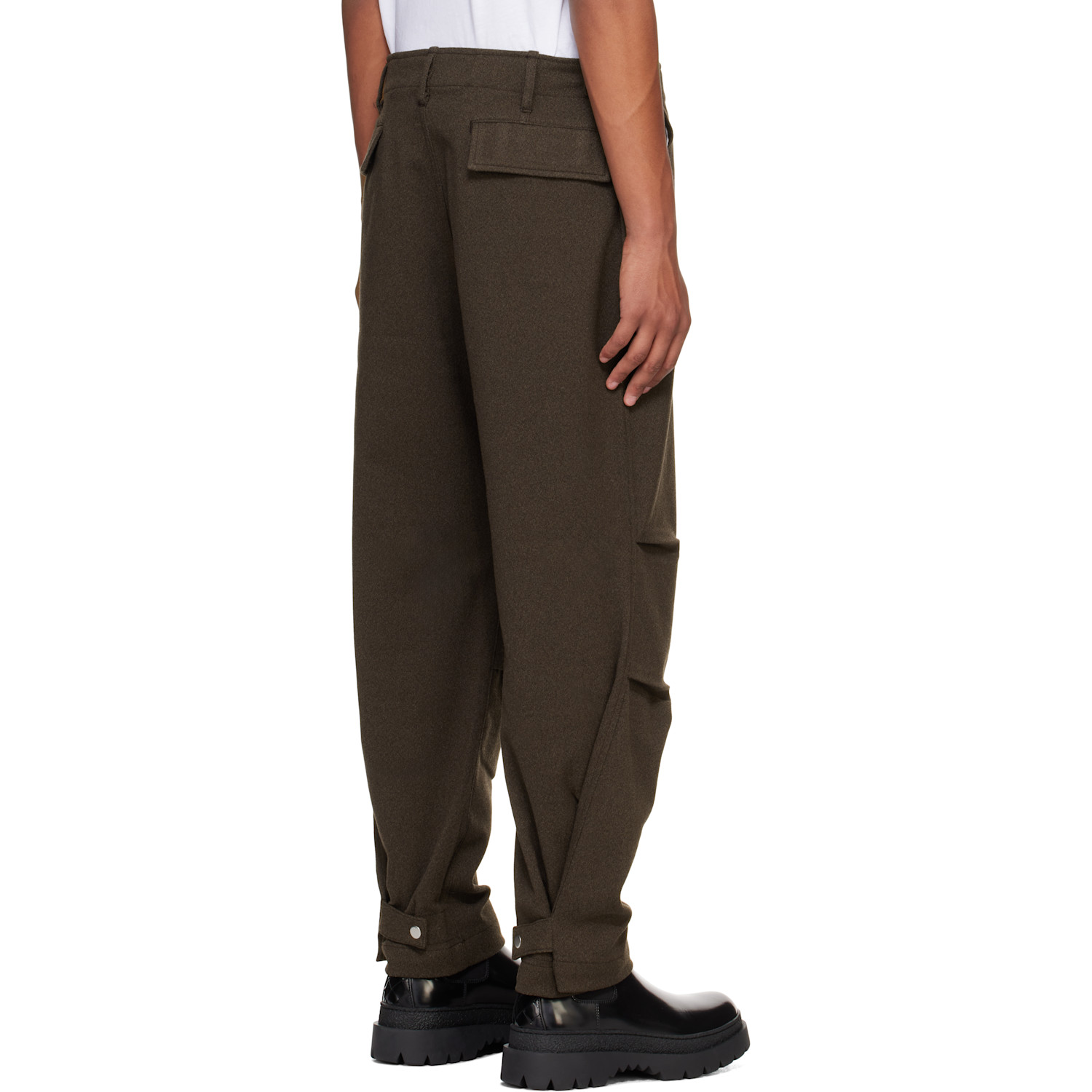  Karmuel Young Brown Biker Trousers 