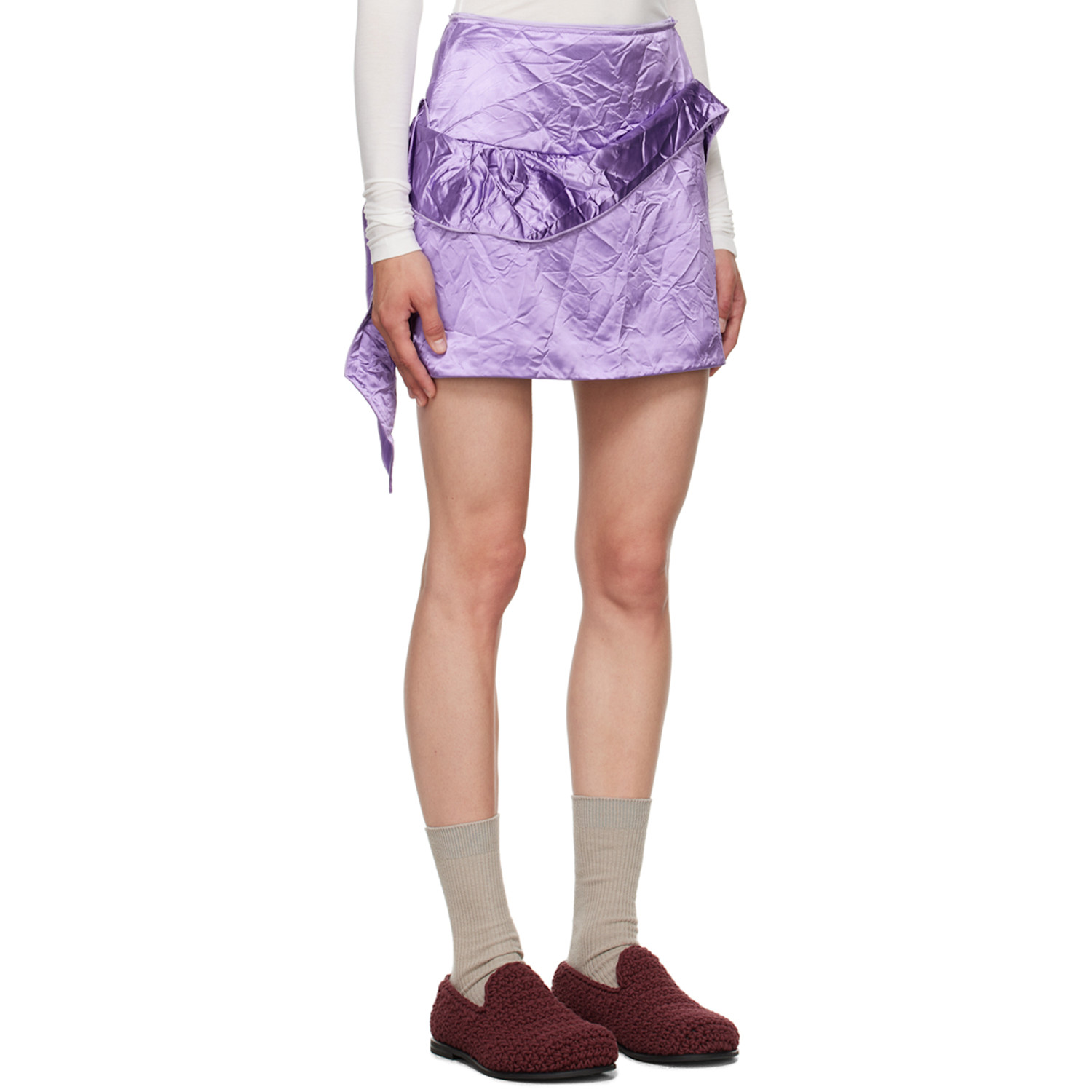  Meryll Rogge Purple Ruffled Miniskirt 