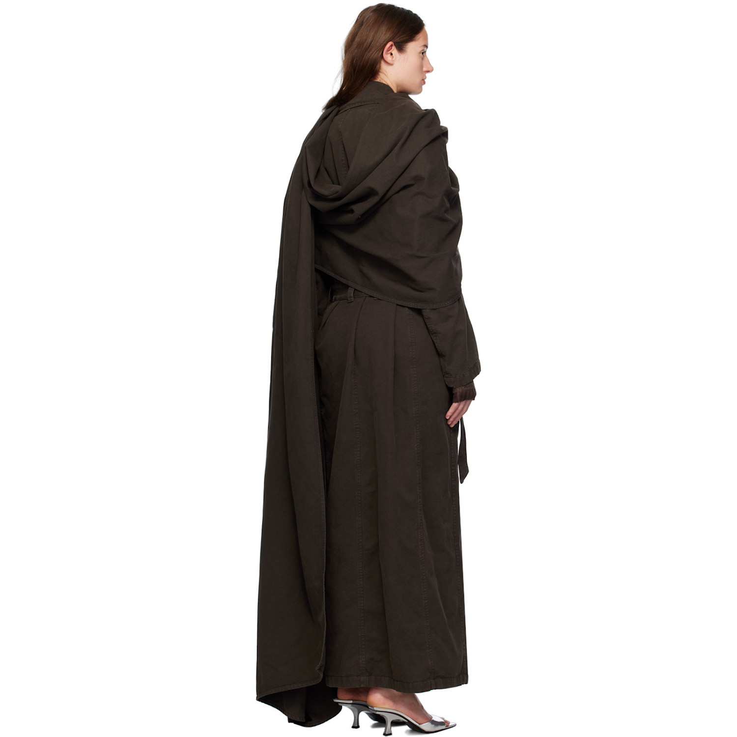  The Attico Trench Long Brun Exclusif à Ssense 
