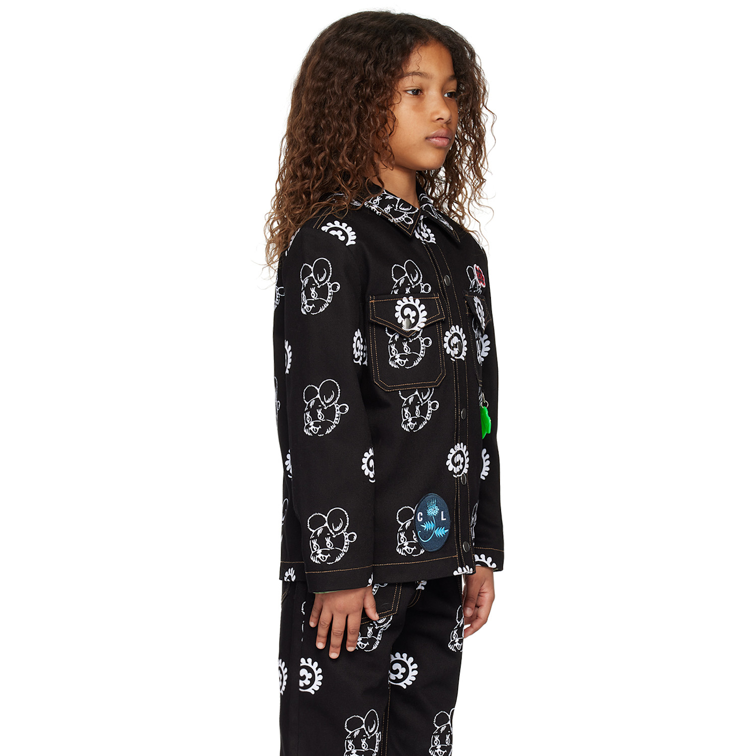  Chopova Lowena Ssense Exclusive Kids Black Mouse Puppy Denim Jacket 
