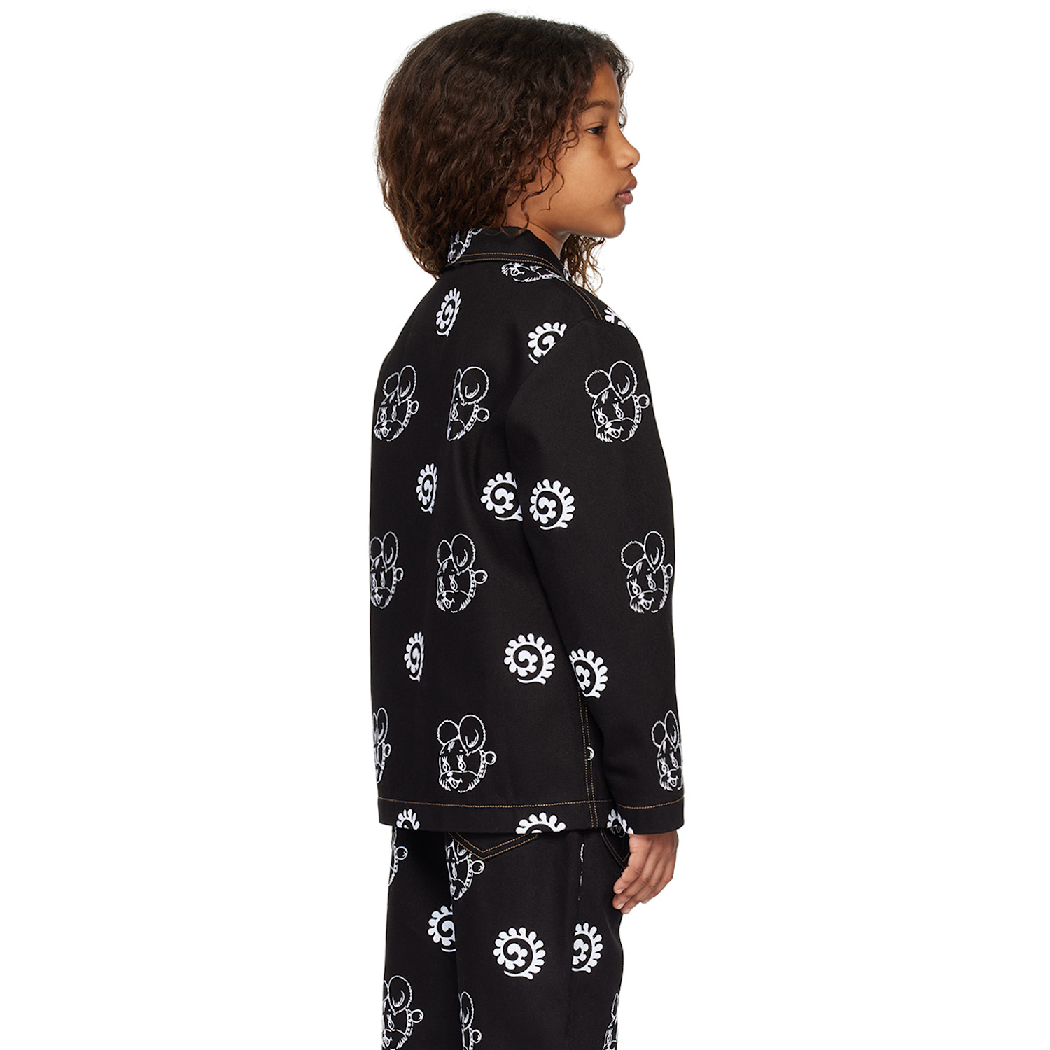  Chopova Lowena Ssense Exclusive Kids Black Mouse Puppy Denim Jacket 