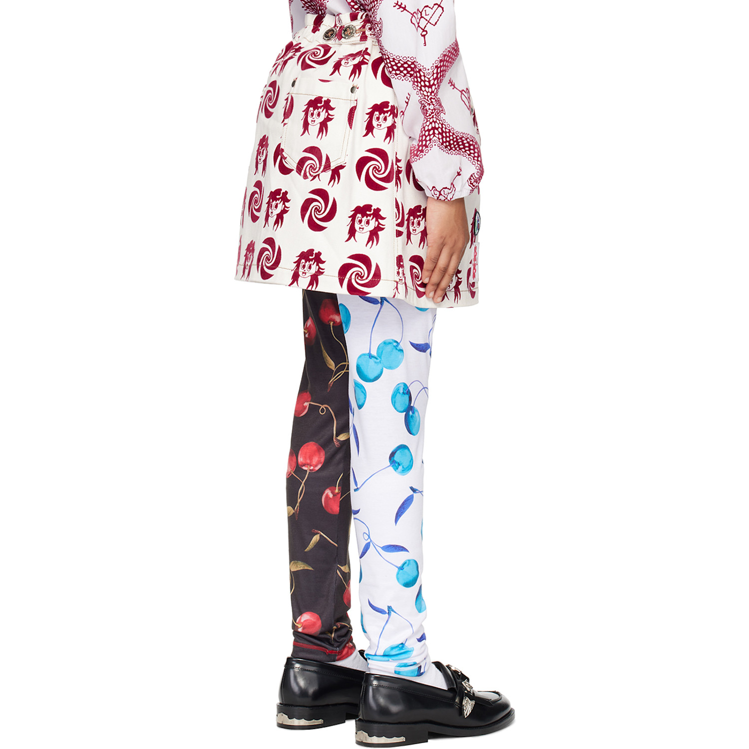  Chopova Lowena Ssense Exclusive Kids White Swirl Girl Denim Skirt 