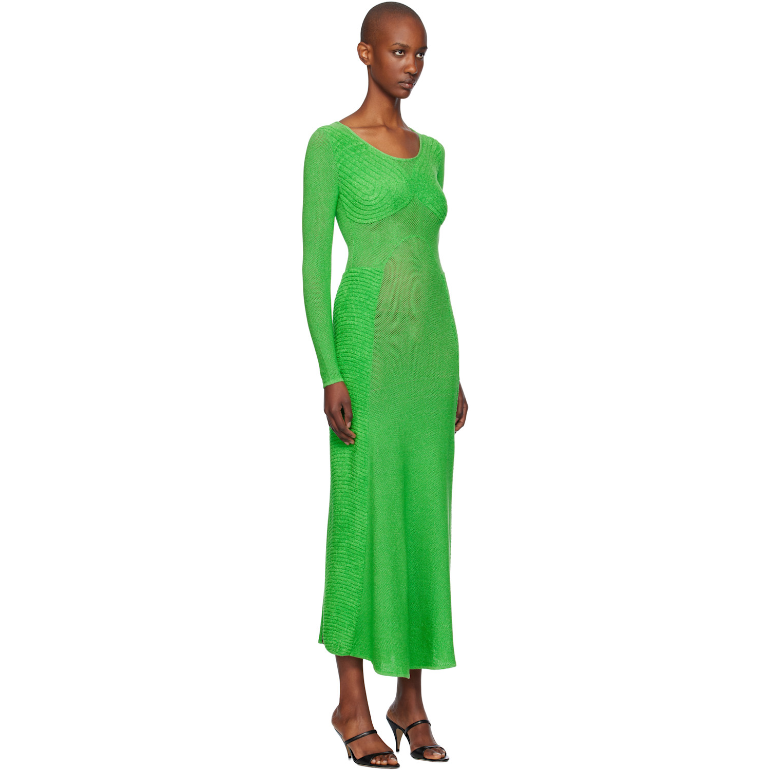  Isa Boulder Green Sweetheart Long Sleeve Maxi Dress 
