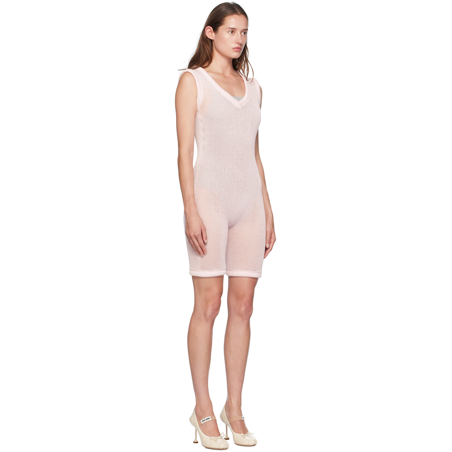  Isa Boulder Pink Armor Chain Jumpsuit 