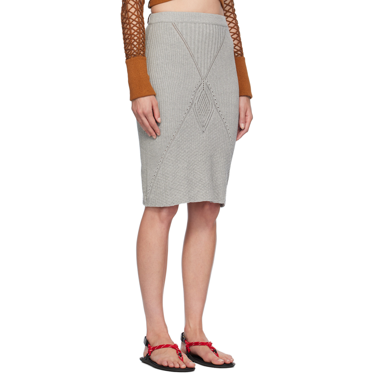  Isa Boulder Gray Kite Midi Skirt 