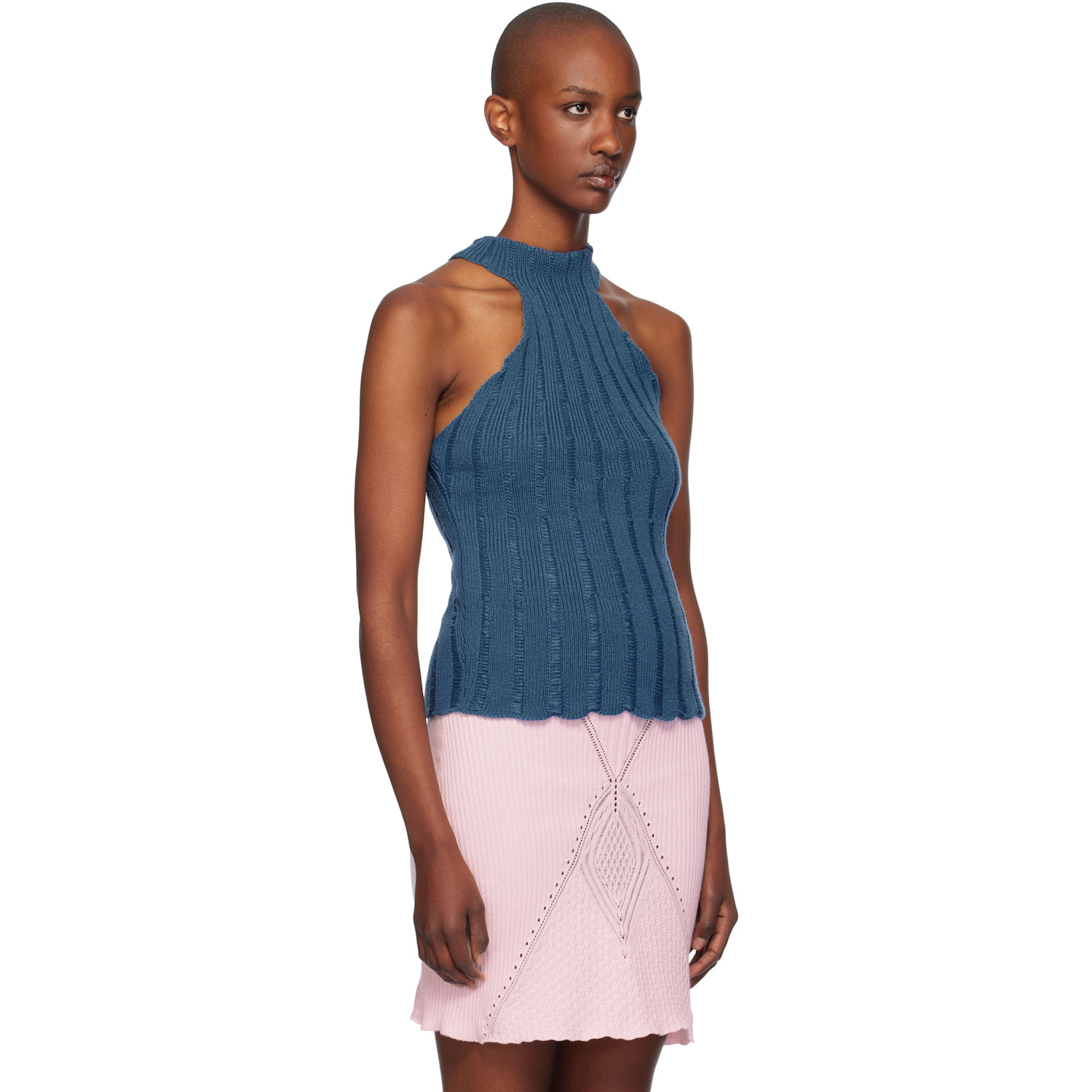  Isa Boulder Blue Lily Halter Neck Tank Top 