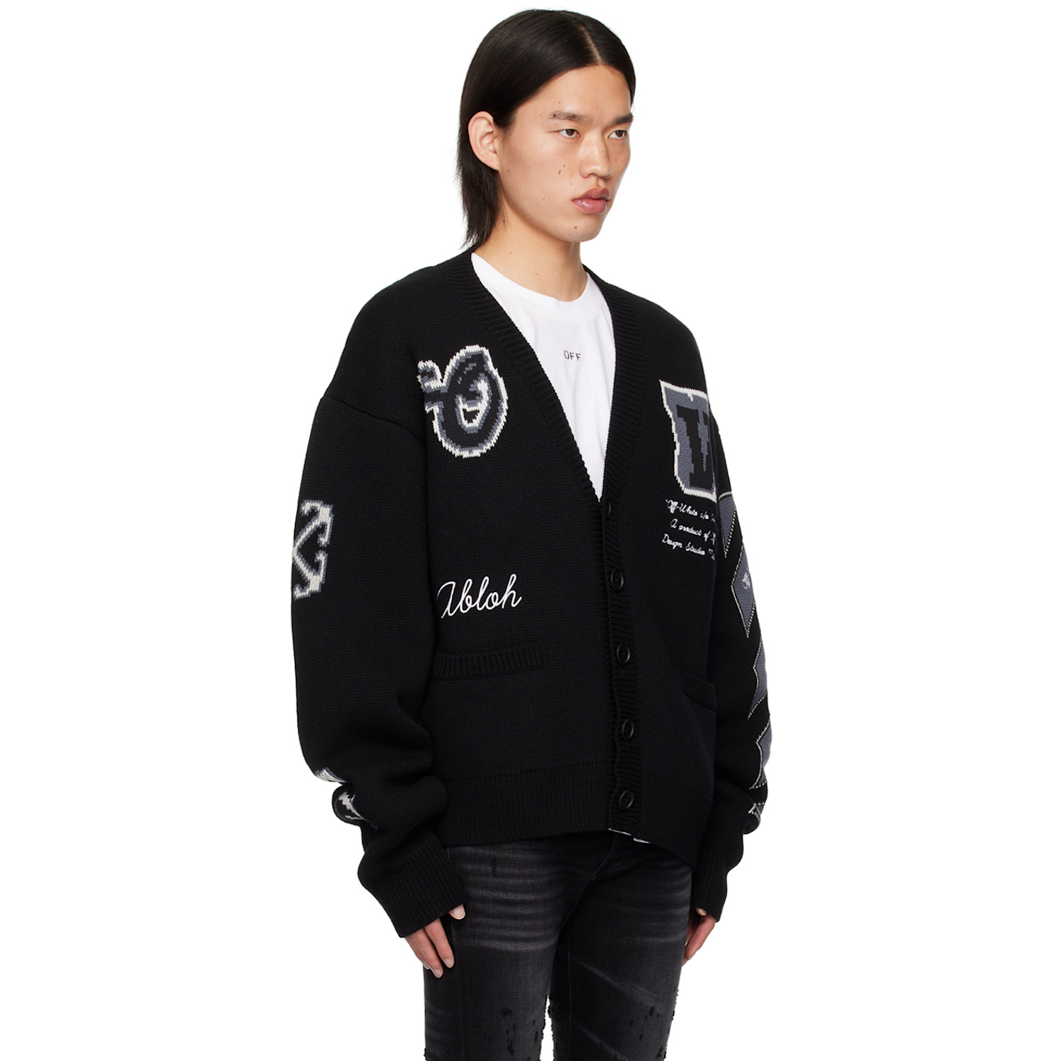  Off-white Black Varsity Cardigan 
