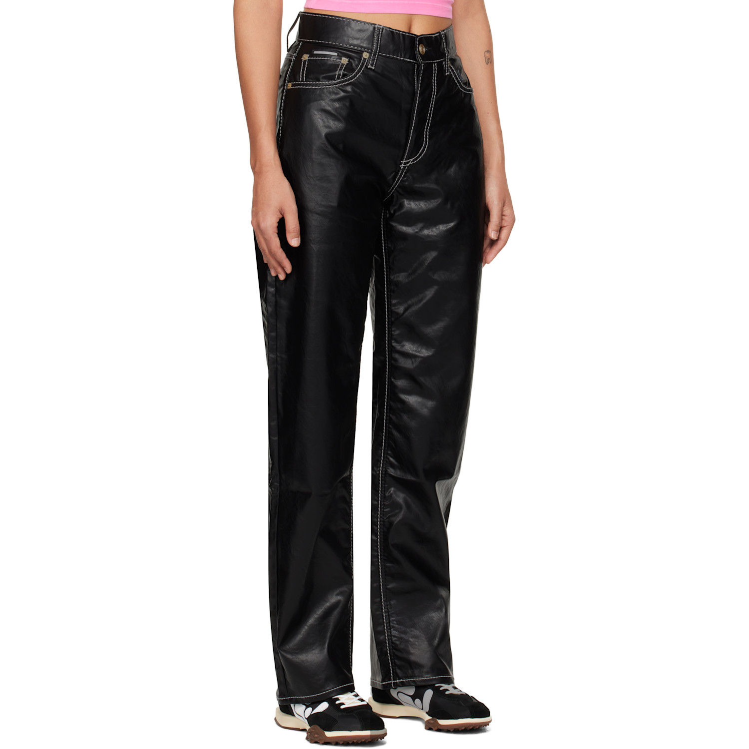  Eytys Black Benz Faux-leather Jeans 