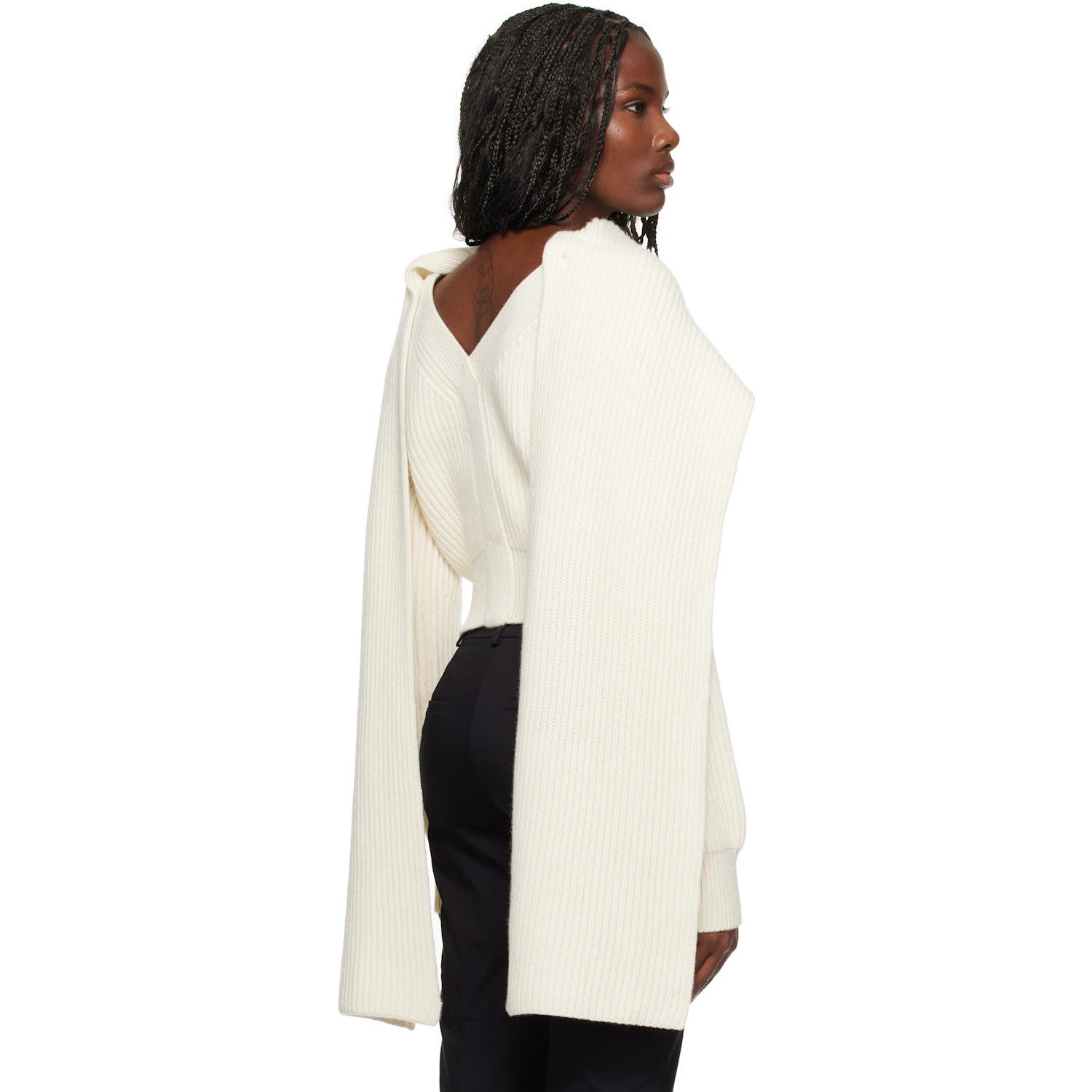  Erdem Off-white Draped Sweater 