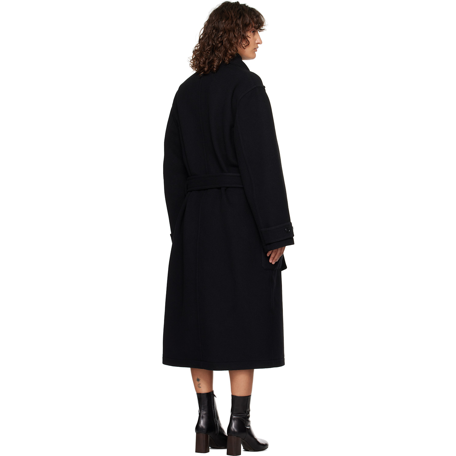  Lemaire Black Wrap Coat 