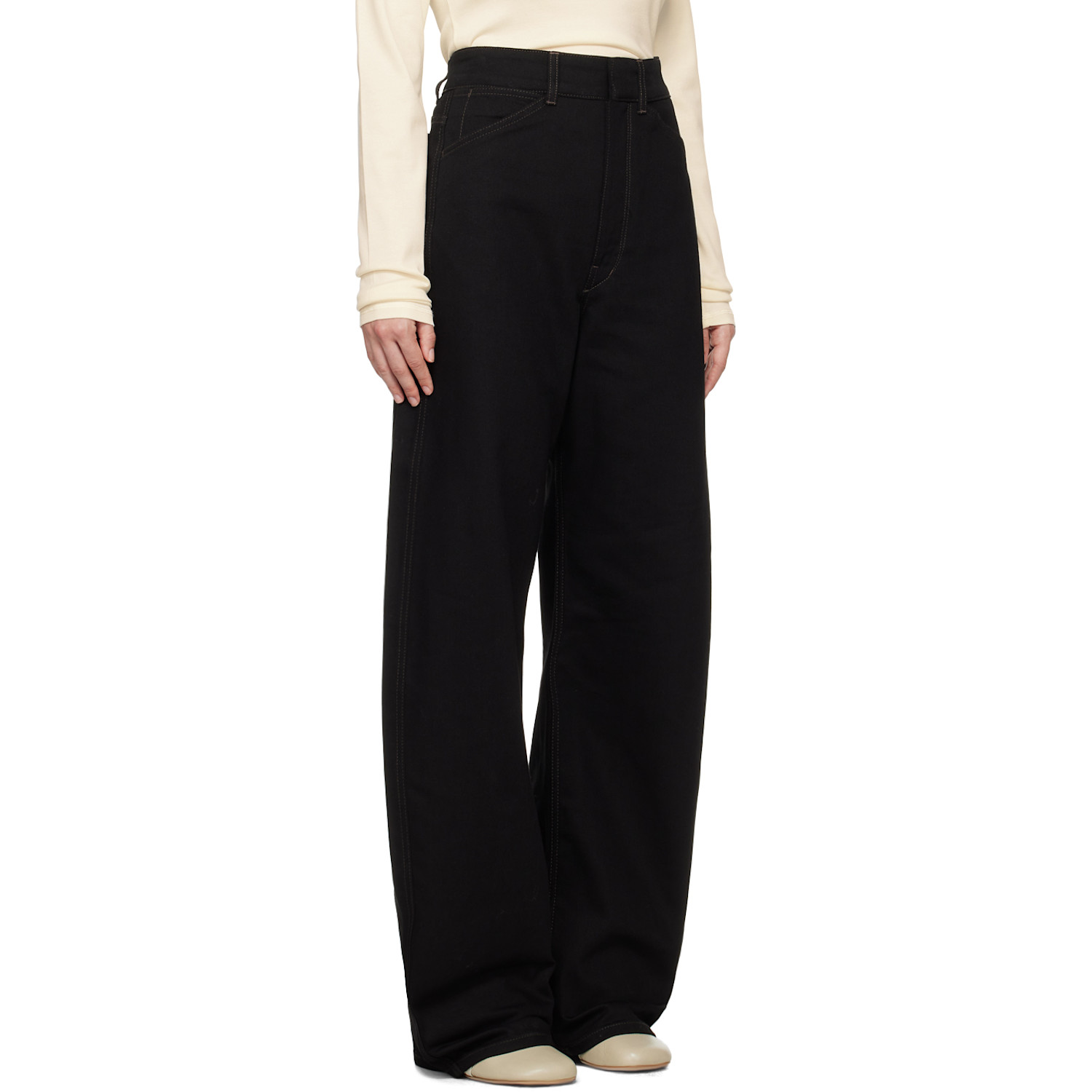  Lemaire Black High Waisted Curve Jeans 
