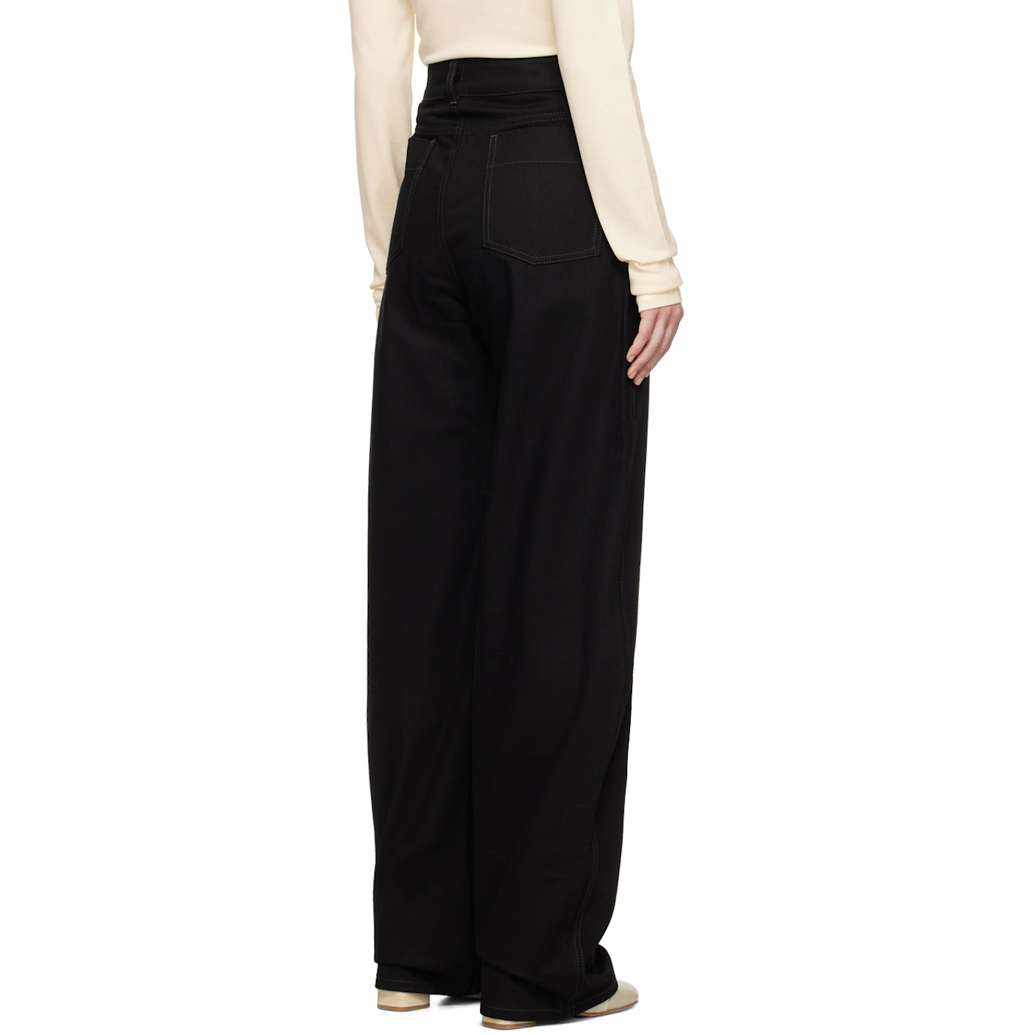  Lemaire Black High Waisted Curve Jeans 