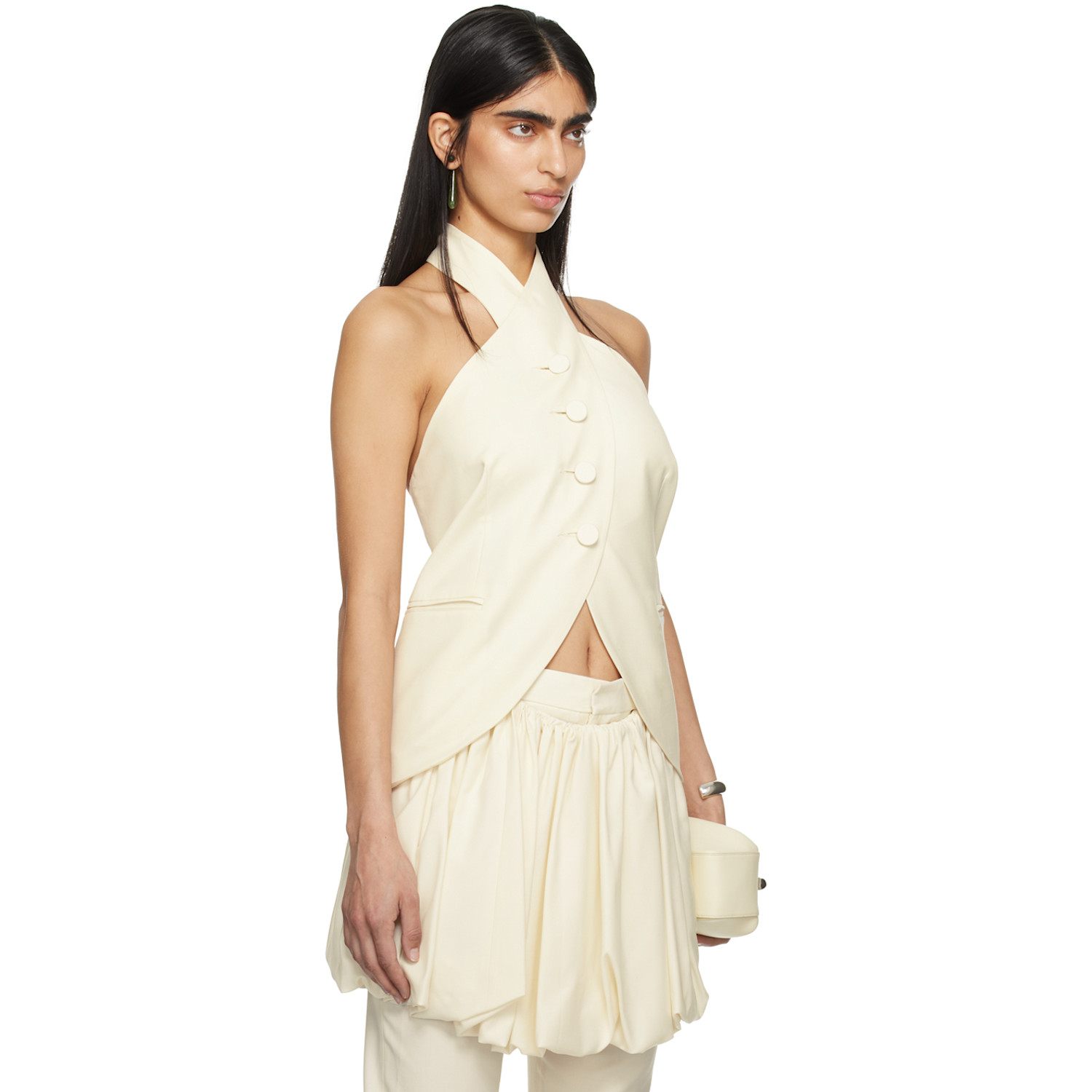  Aaron Esh Ssense Exclusive Off-white Halter Neck Camisole 