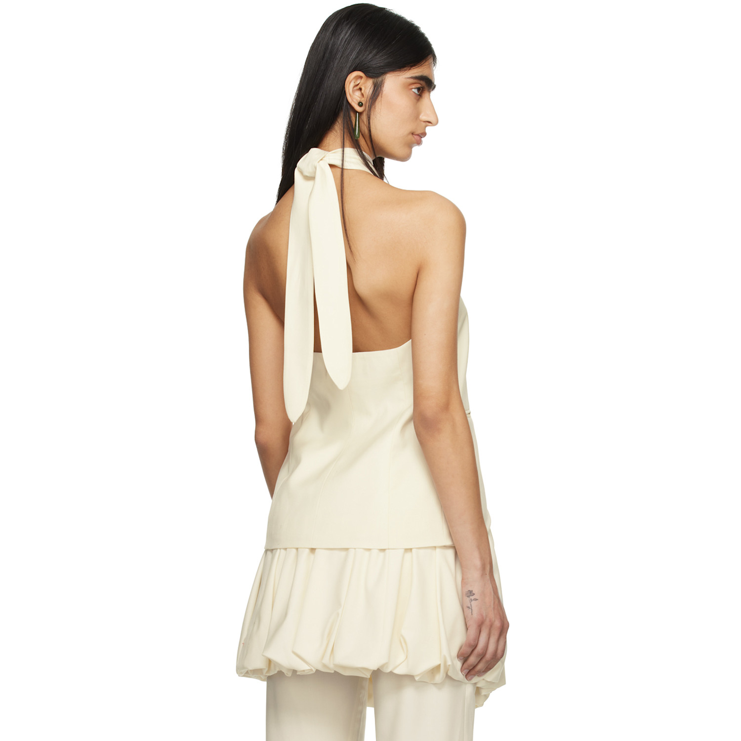  Aaron Esh Ssense Exclusive Off-white Halter Neck Camisole 