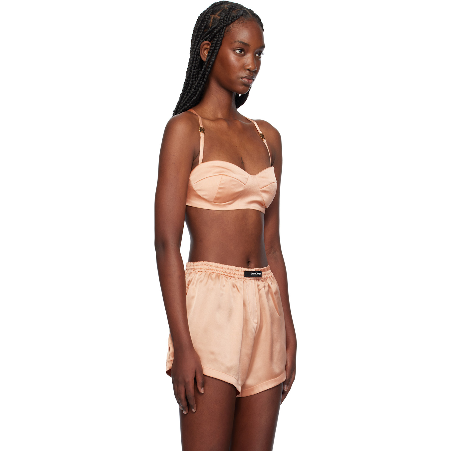  Palm Angels Pink Monogram Balconette Bra 