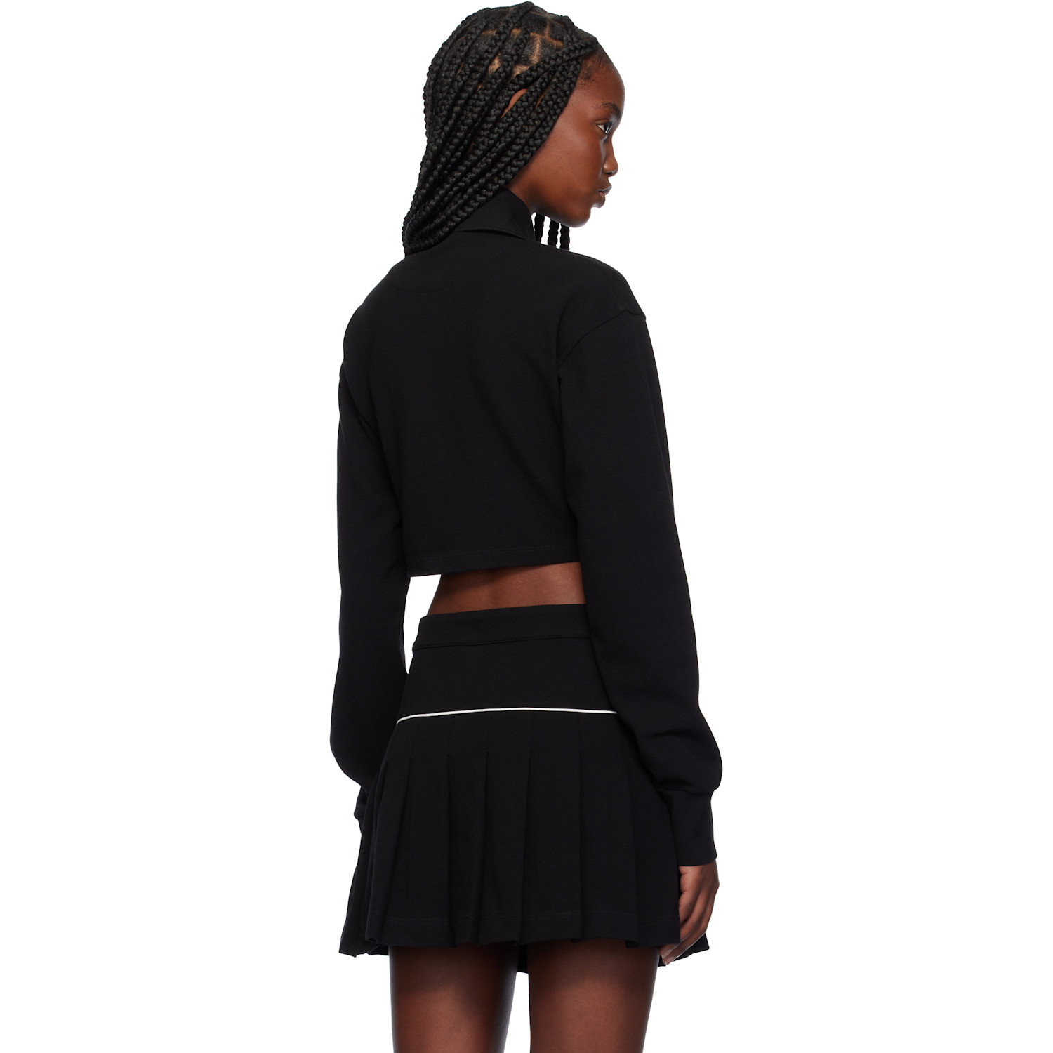  Palm Angels Black Monogram Cropped Polo 
