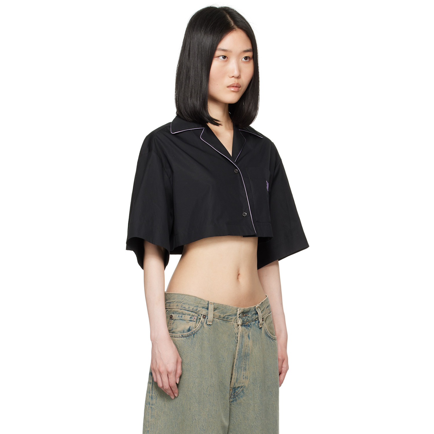  Palm Angels Black Monogrammed Shirt 