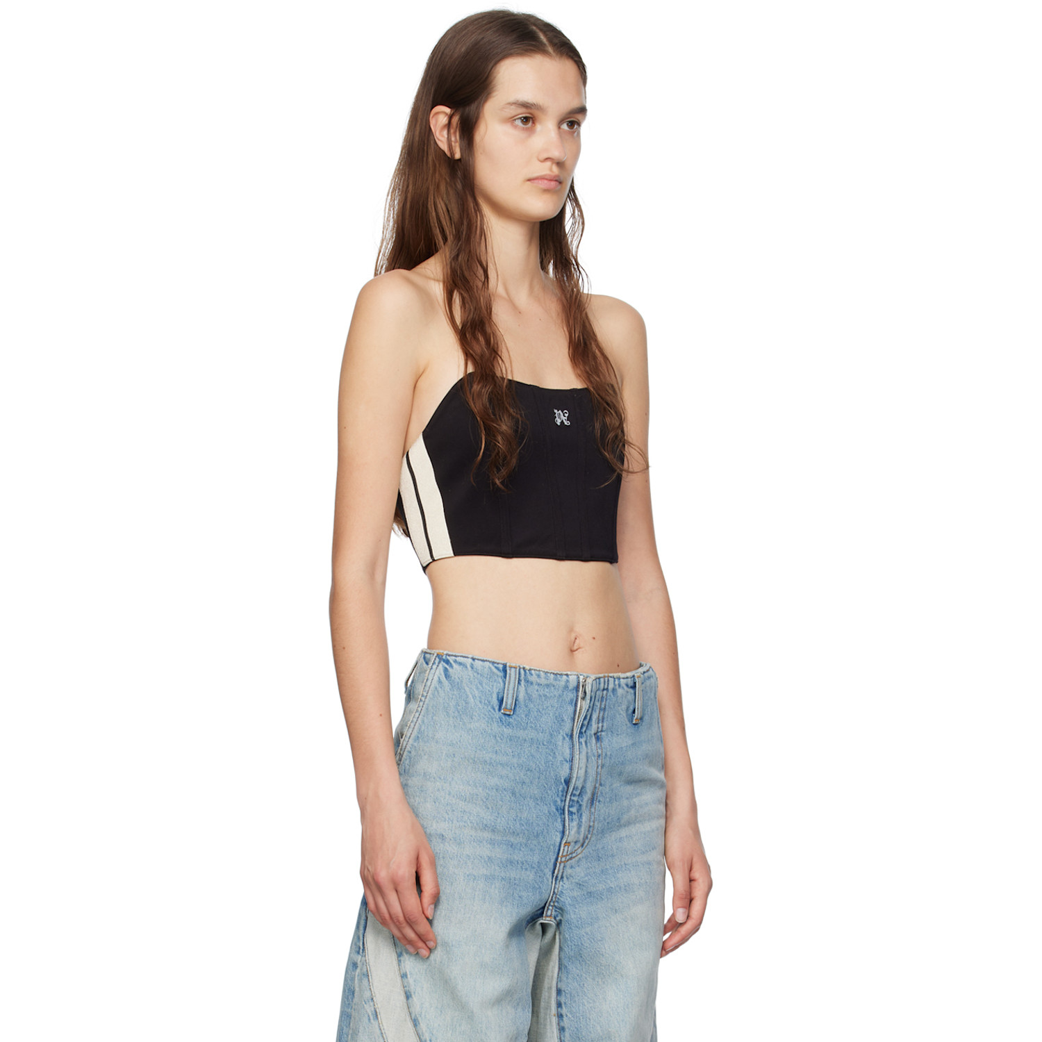  Palm Angels Black Monogram Corset 