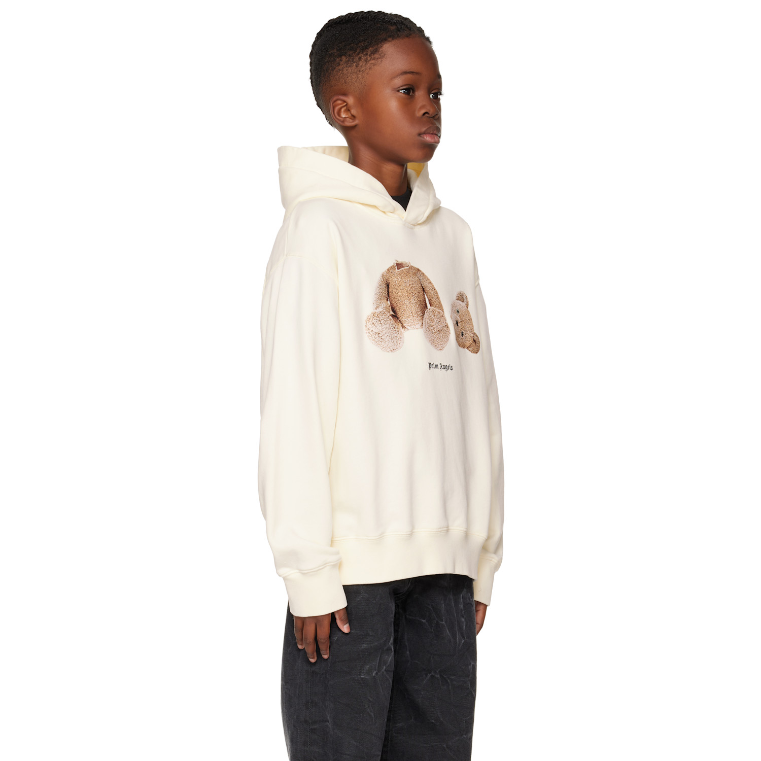  Palm Angels Kids Off-white Bear Hoodie 