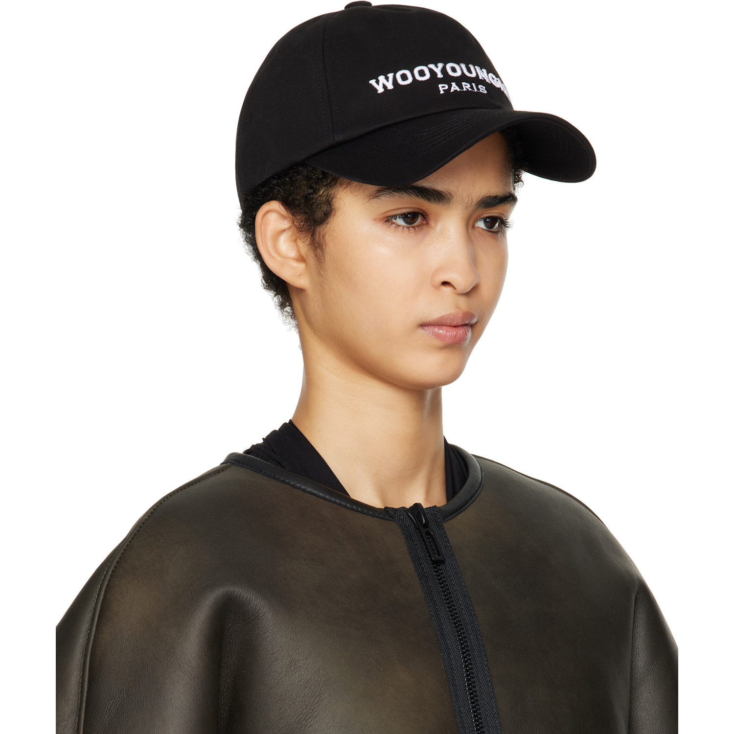  Wooyoungmi Black Embroidered Ball Cap 