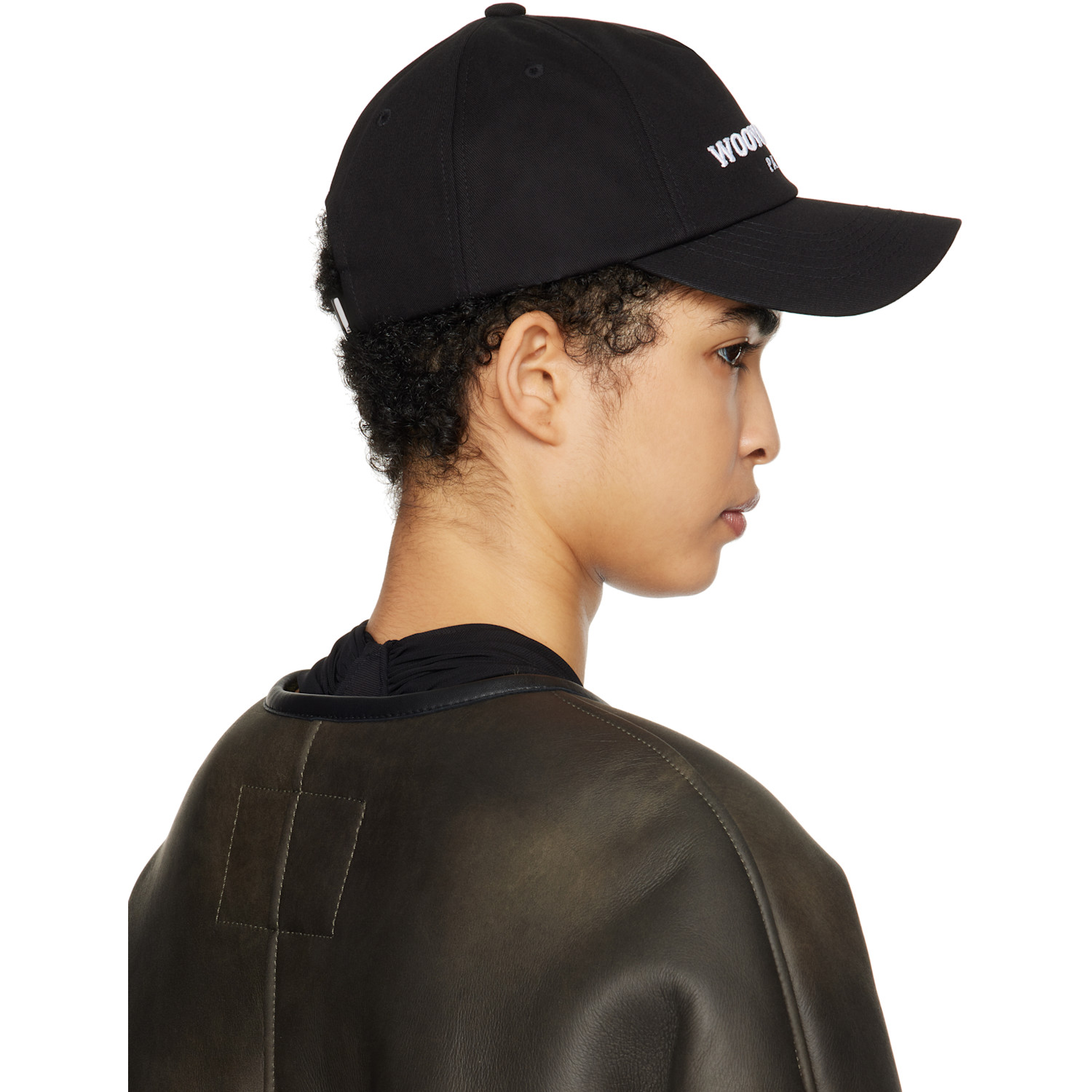  Wooyoungmi Black Embroidered Ball Cap 