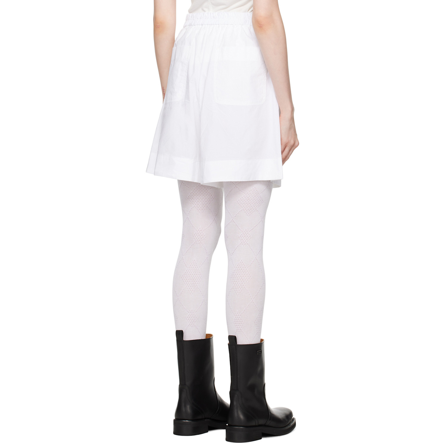  Open Yy White Argyle Pyjama Shorts 
