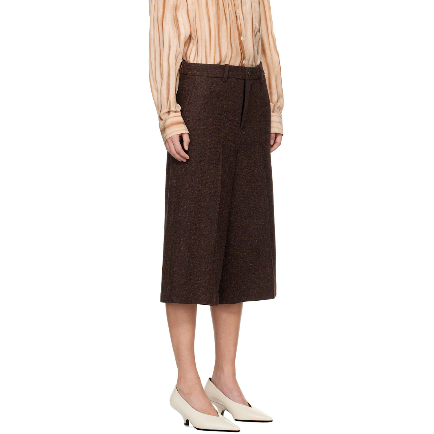  Umber Postpast Burgundy Wool Bermuda Shorts 