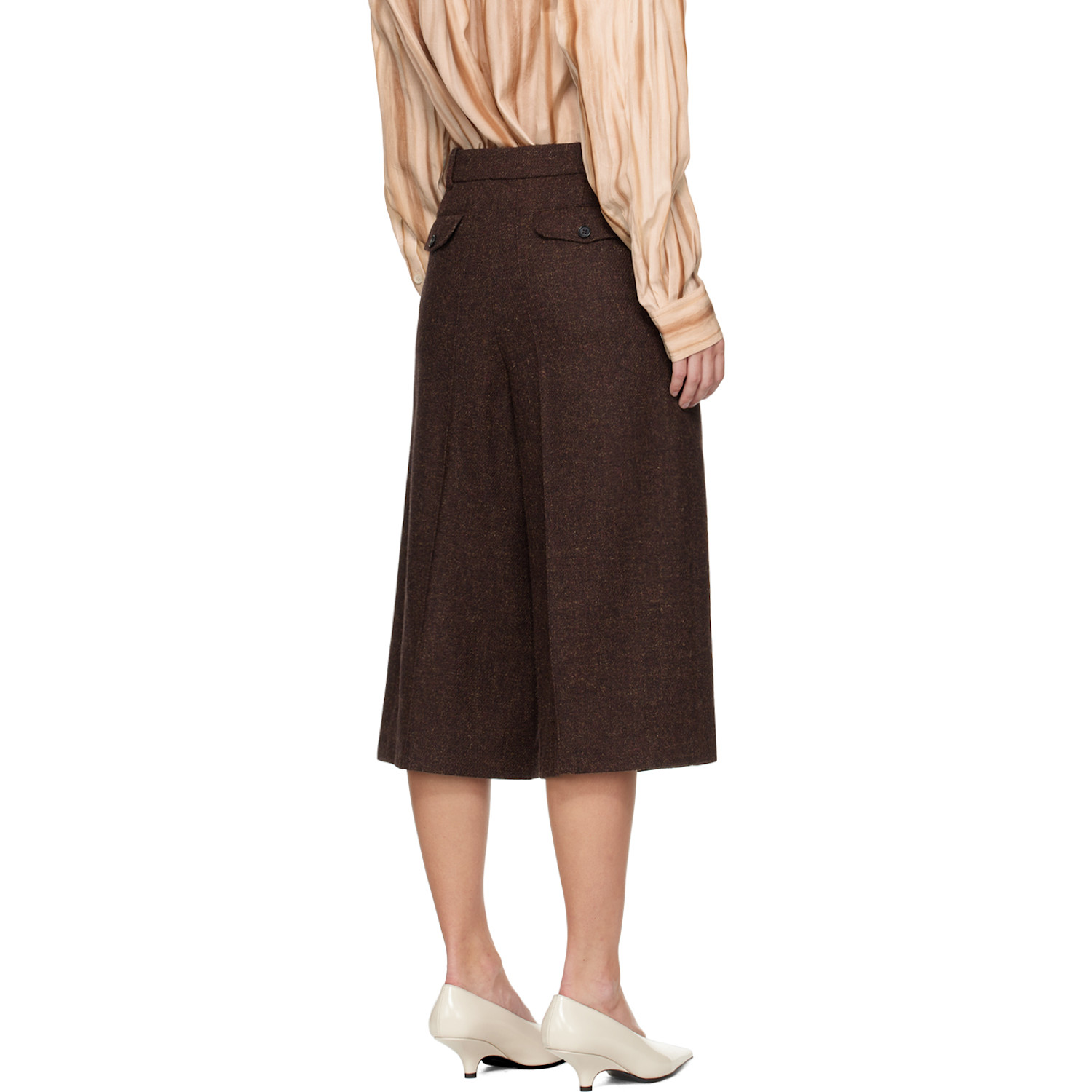  Umber Postpast Burgundy Wool Bermuda Shorts 