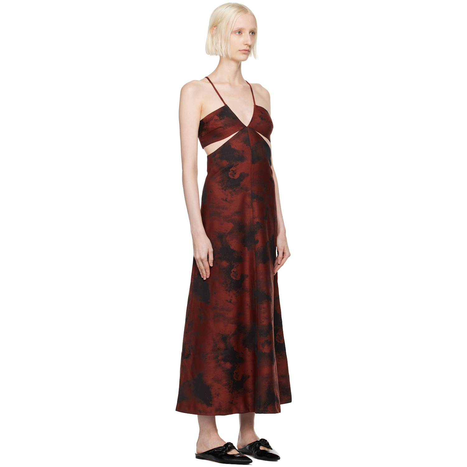  Bite Red & Black Aquilone Midi Dress 