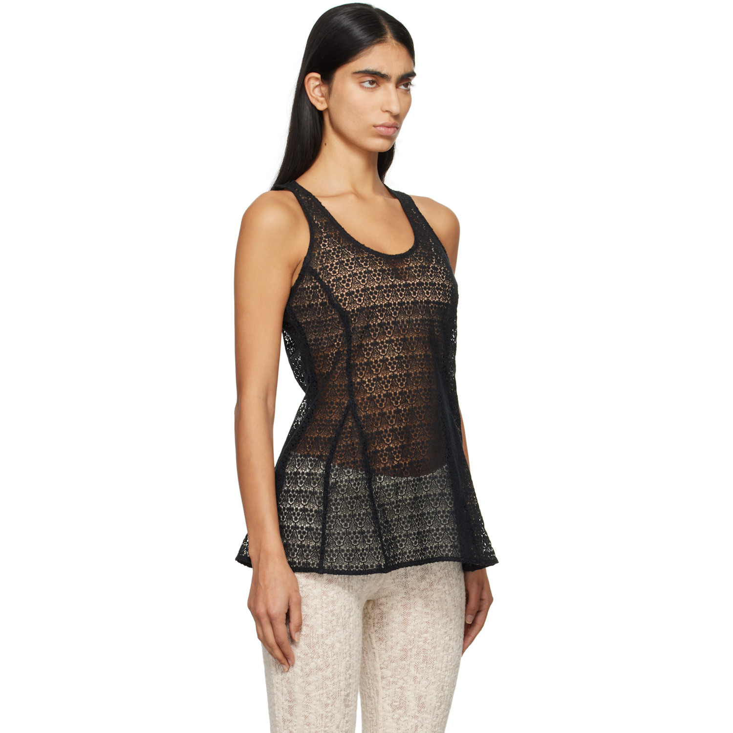  Bite Black Tailored Lace Tank Top 