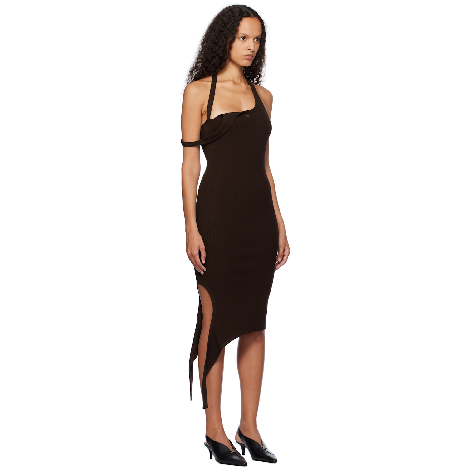  Courrèges Brown Undressed Light Knit Minidress 
