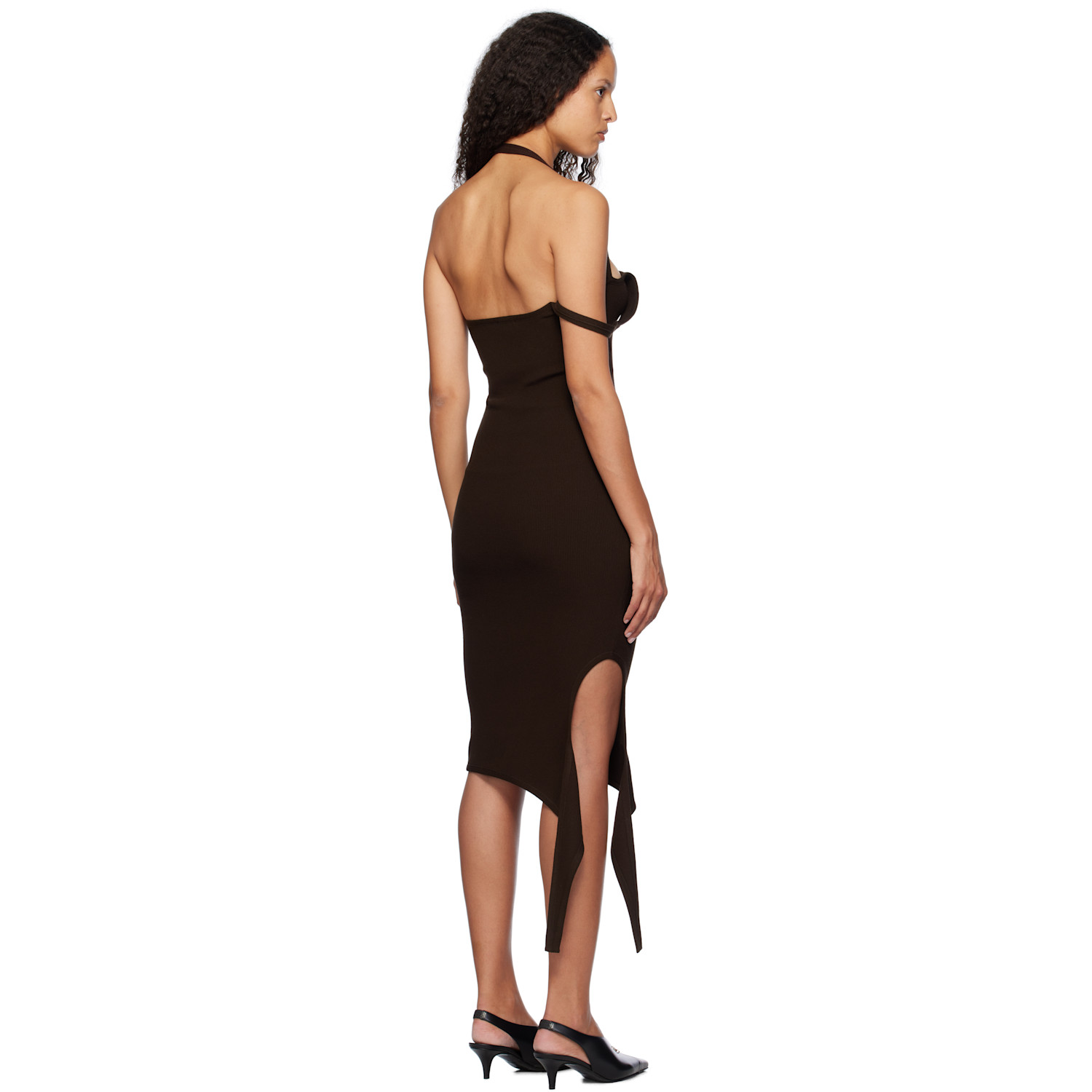  Courrèges Brown Undressed Light Knit Minidress 