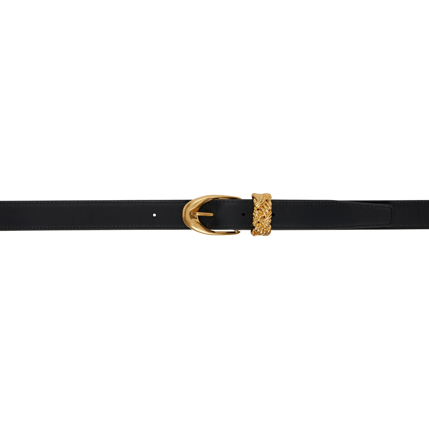 Bottega Veneta Black Intreccio Loop Belt