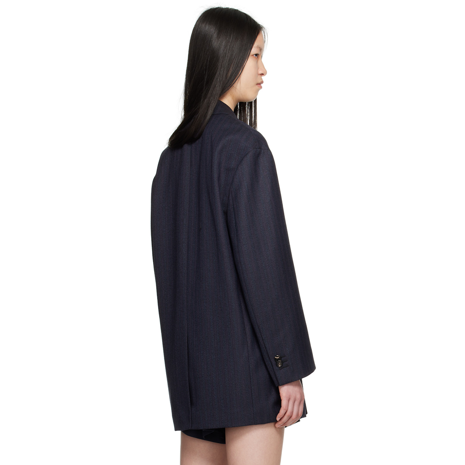  Bottega Veneta Navy Wool Blazer 