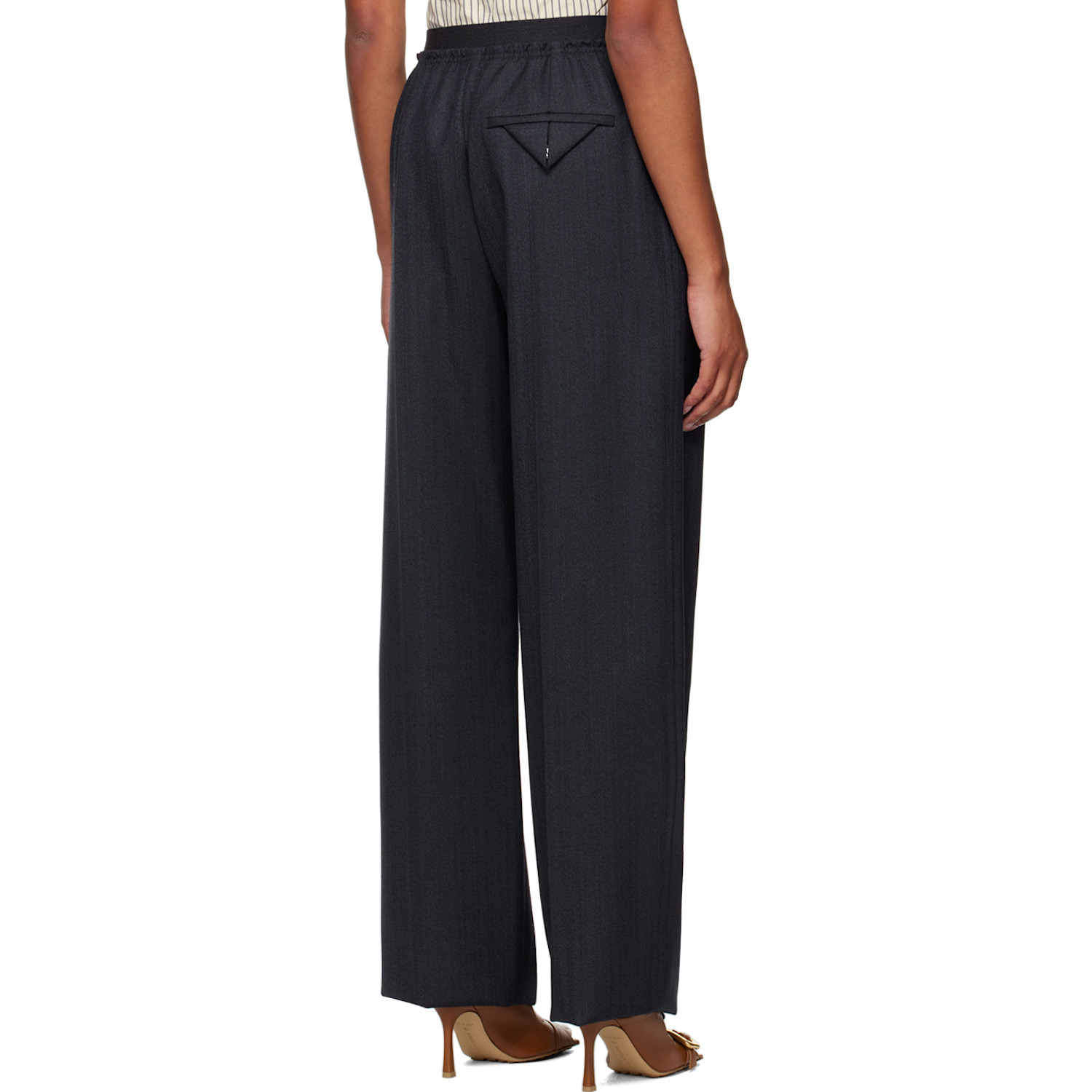  Bottega Veneta Navy Gathered Trousers 