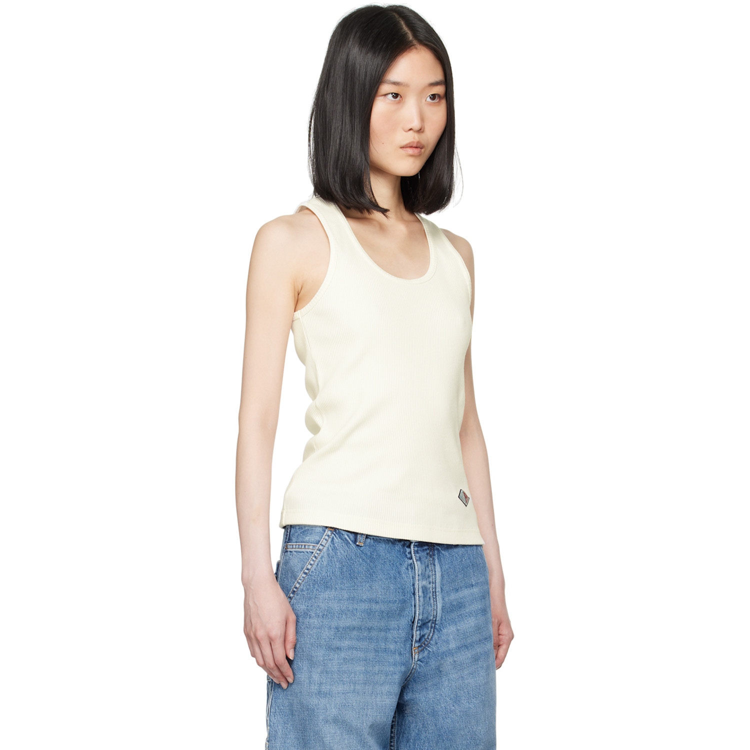  Bottega Veneta Off-white Compact Rib Tank Top 