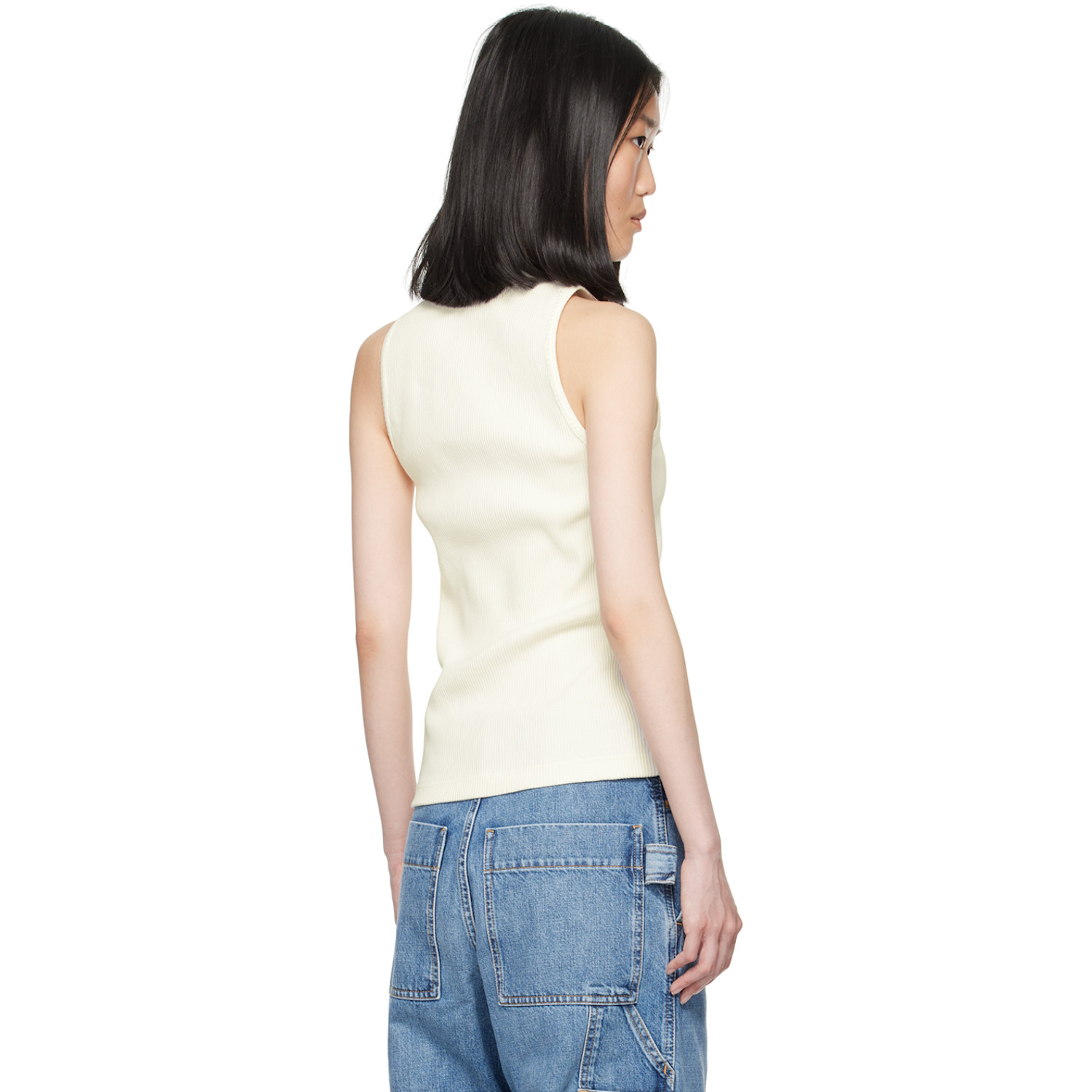 Bottega Veneta Off-white Compact Rib Tank Top 